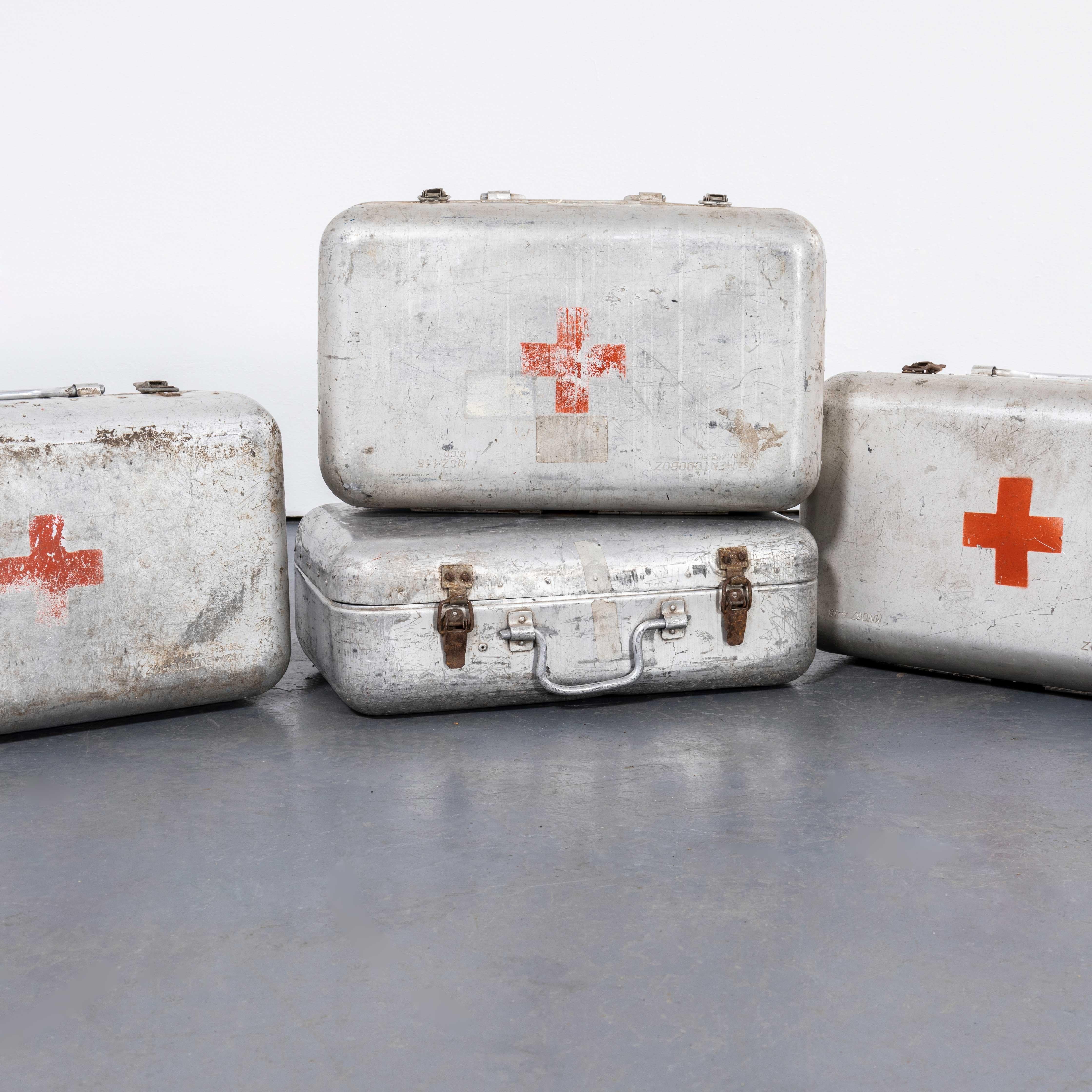 Mid-20th Century 1960's Original Hungarian Army First Aid Boxes - Large Shape For Sale