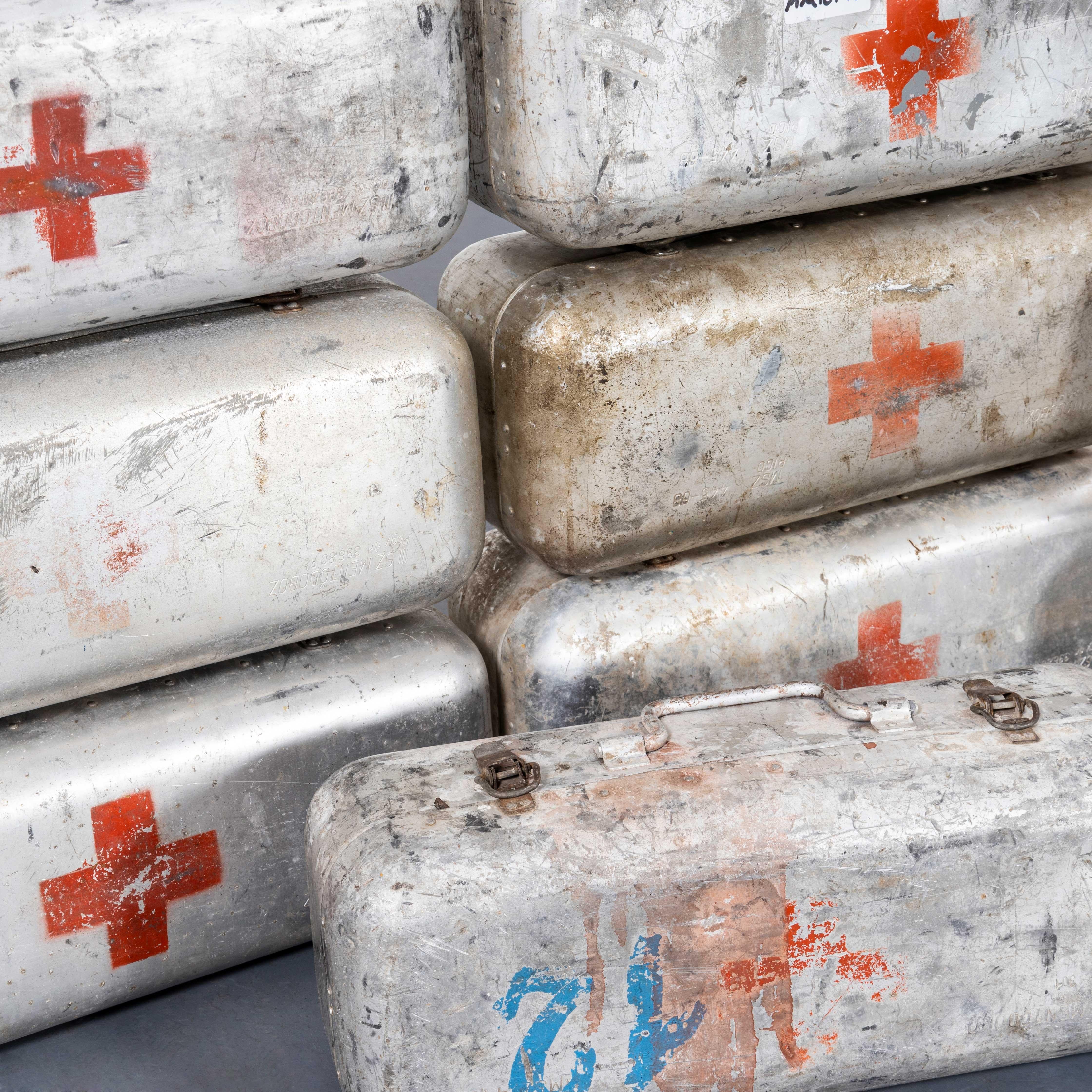 1960's Original Hungarian Army First Aid Boxes - Long Shape In Good Condition For Sale In Hook, Hampshire