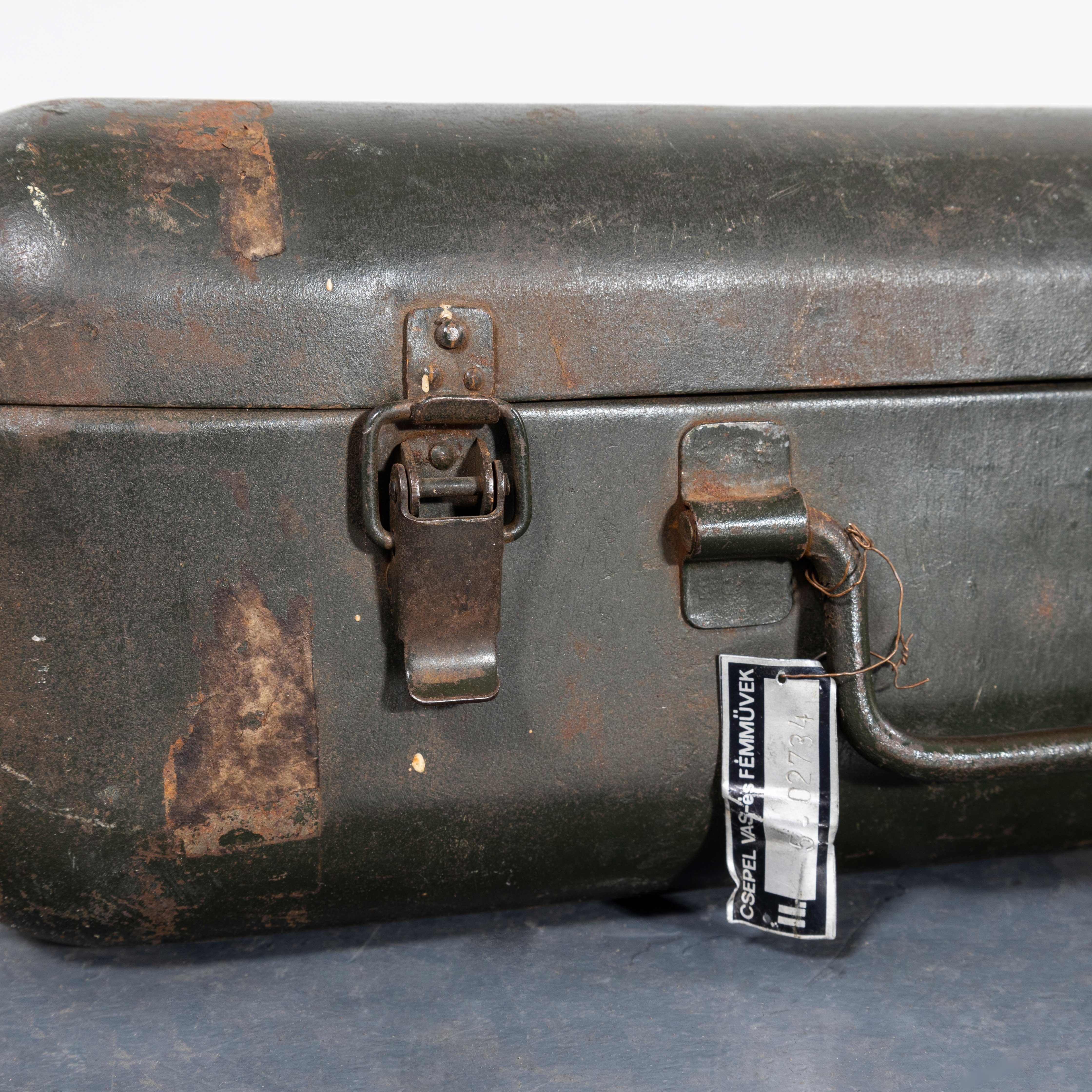 Mid-20th Century 1960's Original Hungarian Army First Aid Boxes - Set Of Three Green For Sale