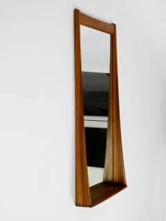 1960s Original Large Oblong Teak Wall Mirror by Vittsjö Möbel  Made in Sweden