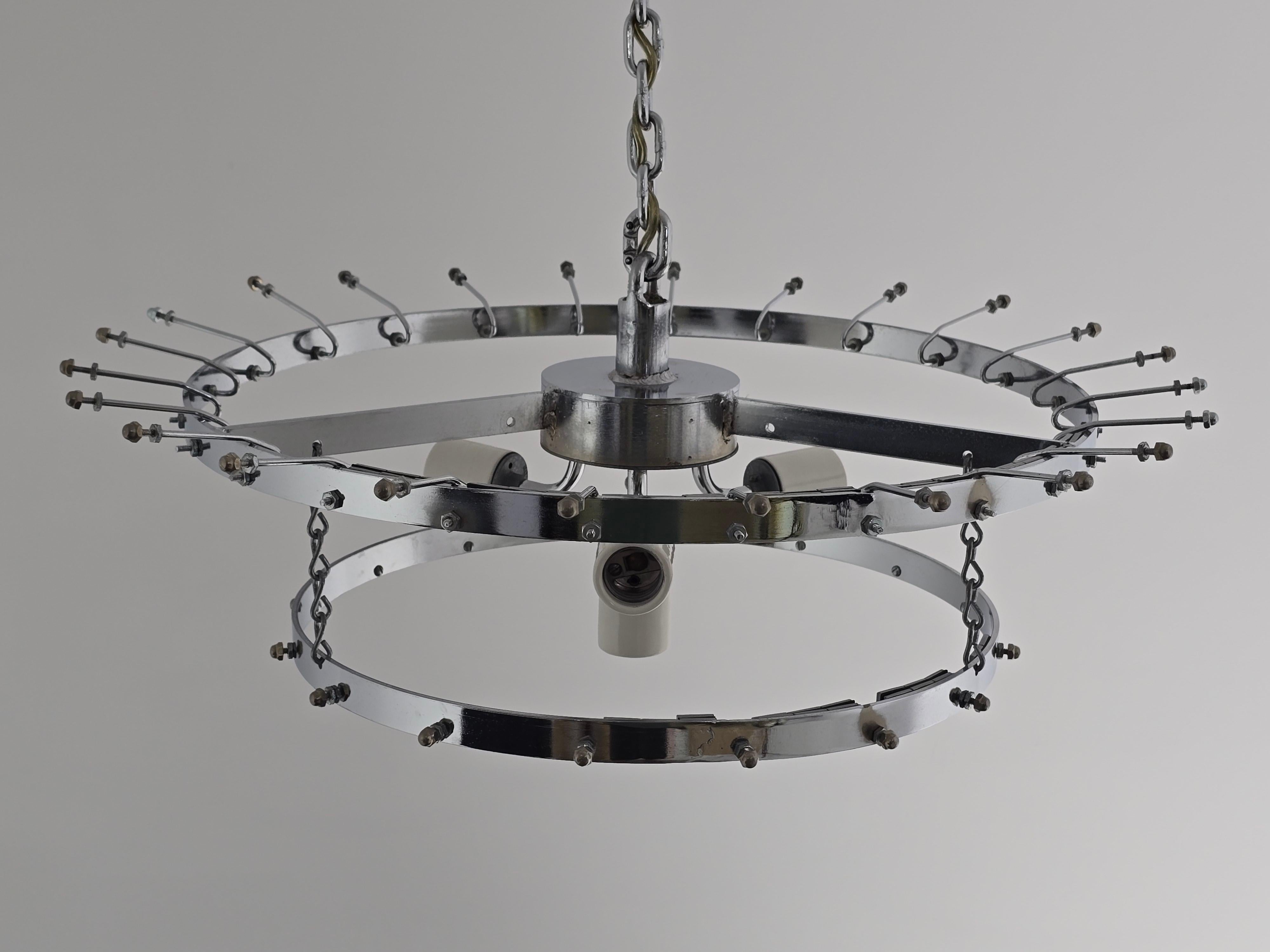 Originale degli anni '60  Grande lampadario a tubo di vetro a due piani di Venini Tronchi in vendita 8
