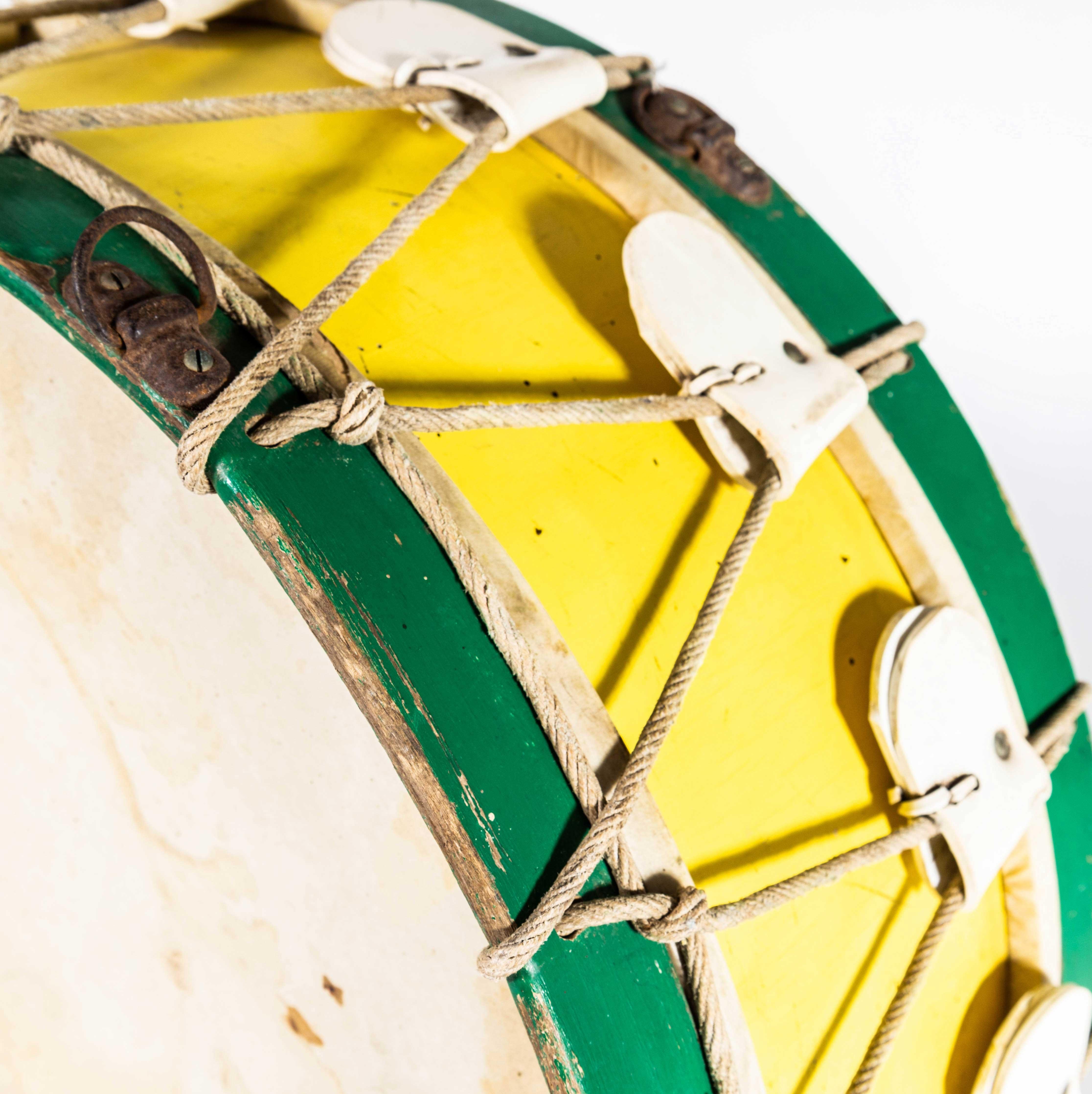 French 1960's Original Large Working Yellow Drum For Sale