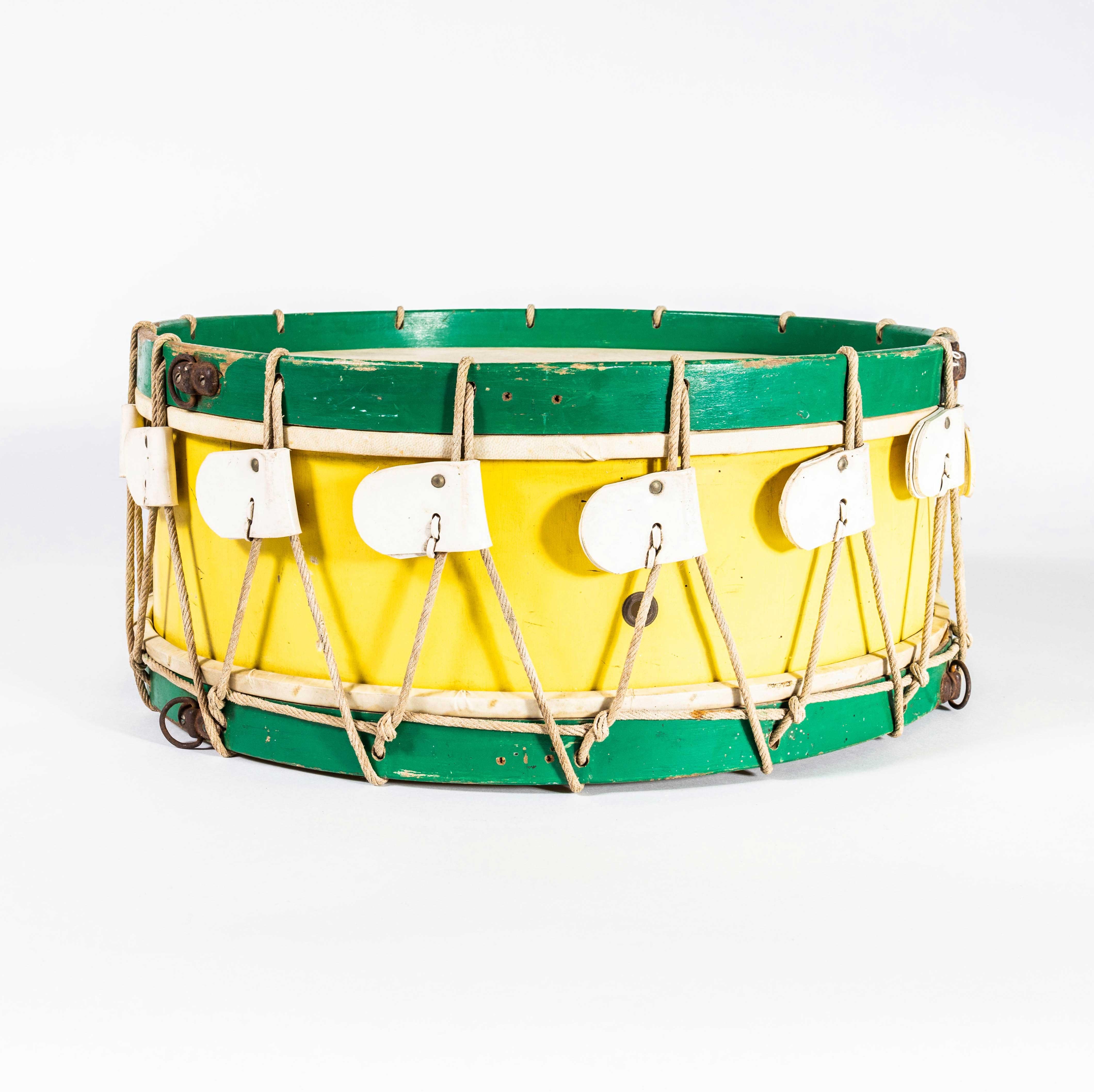 Mid-20th Century 1960's Original Large Working Yellow Drum For Sale