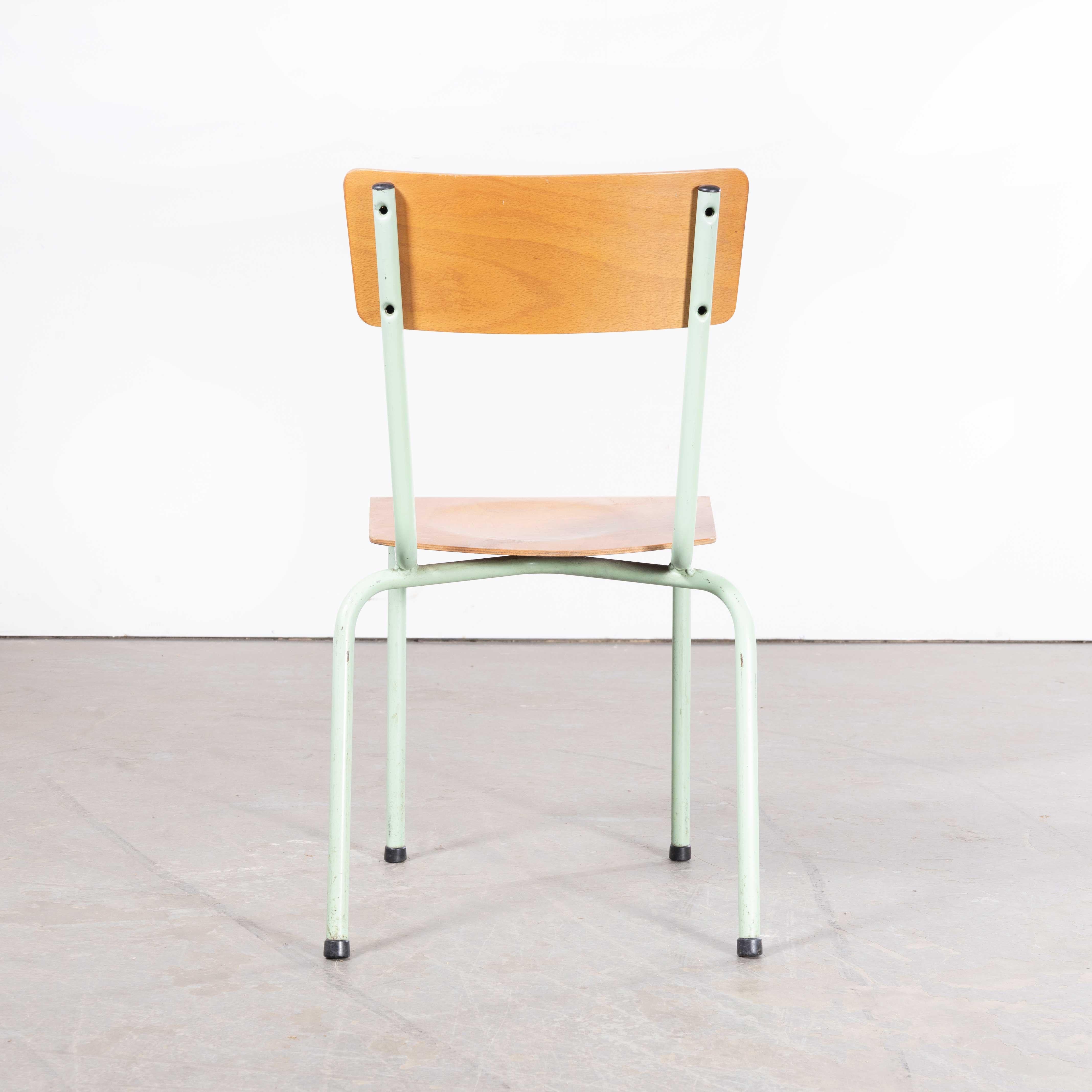 Birch 1960’s Original Mint French Stacking University Chairs Wide Back - Set Of Four For Sale