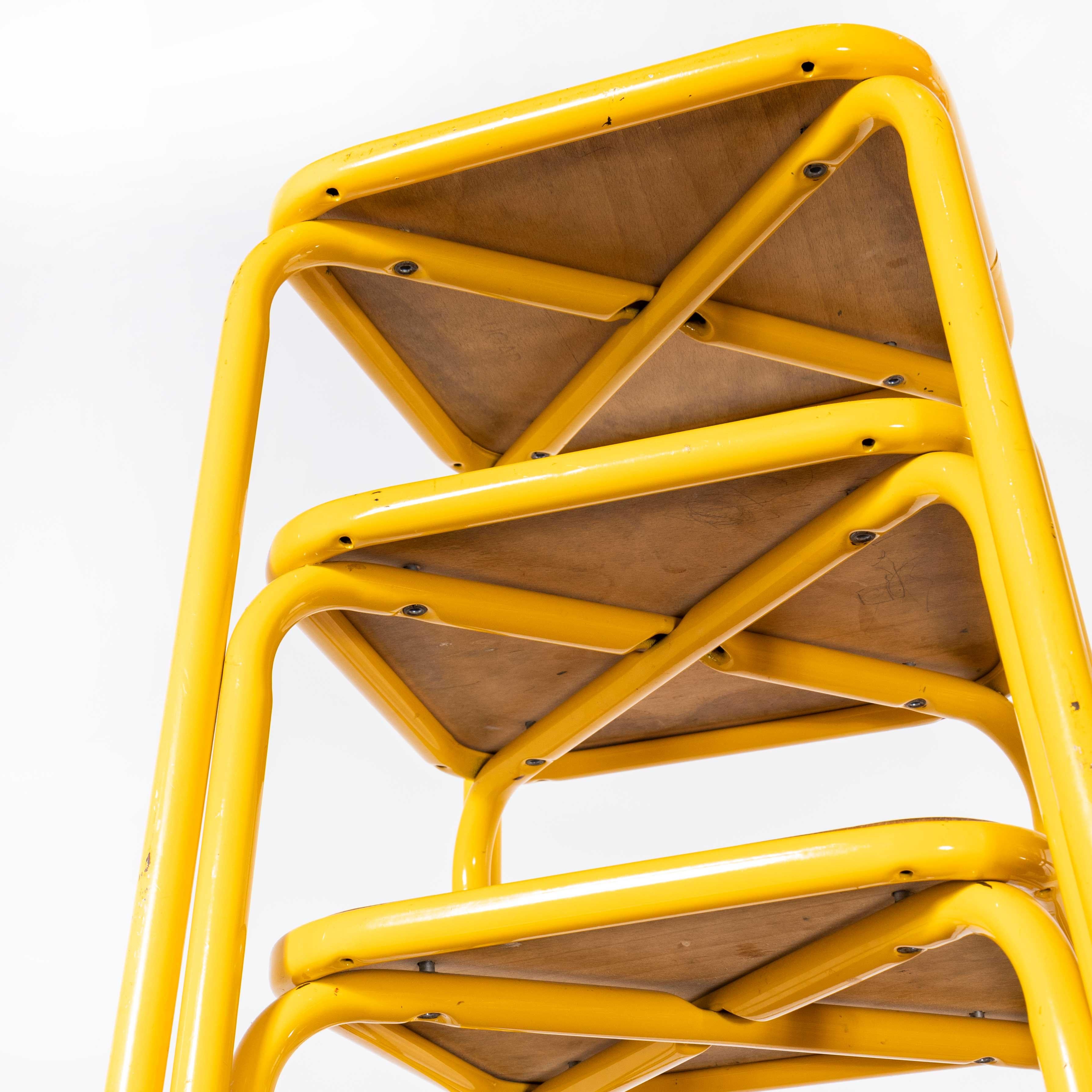 Metal 1960's Original Mullca French High Stools, Yellow, Good Quantities Available For Sale