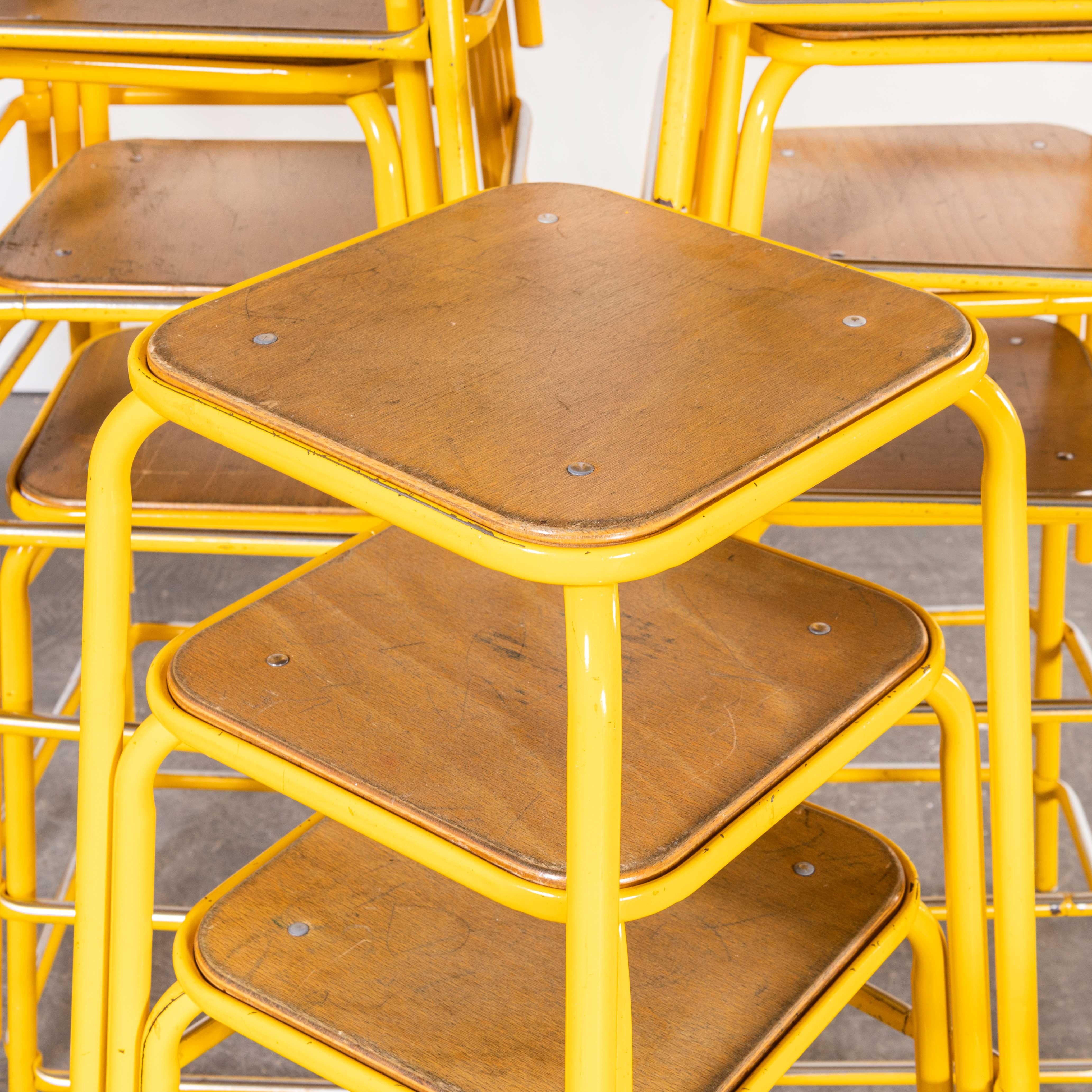 1960's Original Mullca French High Stools, Yellow, Good Quantities Available For Sale 2