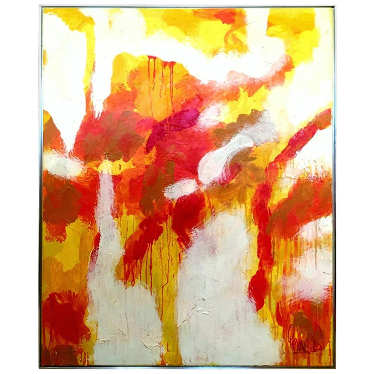 1960s Original Oil on Canvas Abstract Painting by, Lee Reynolds-Signed