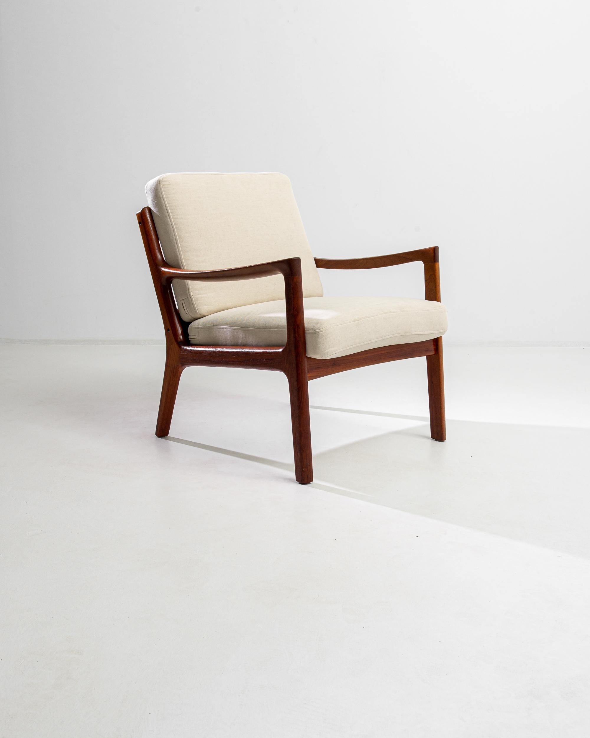 1960s Original Ole Wanscher Teak Upholstered Armchair For Sale 3