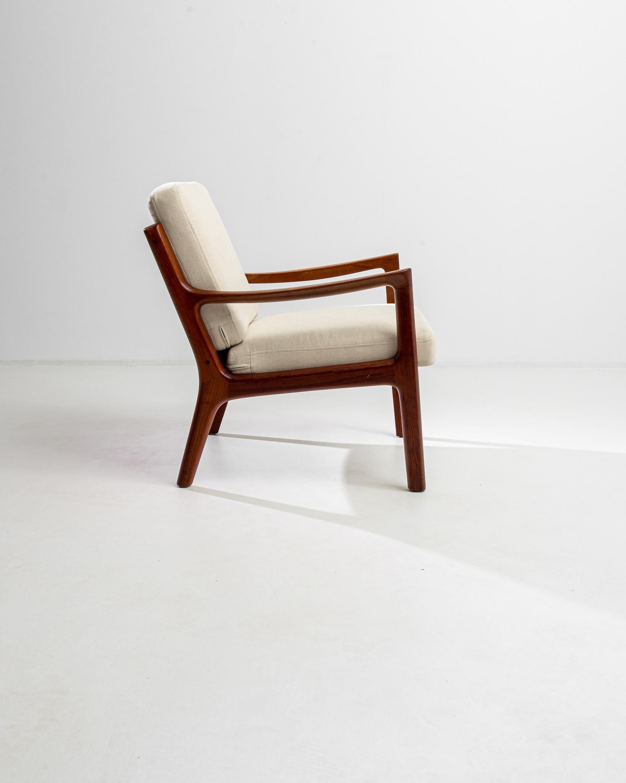 1960s Original Ole Wanscher Teak Upholstered Armchair For Sale 4