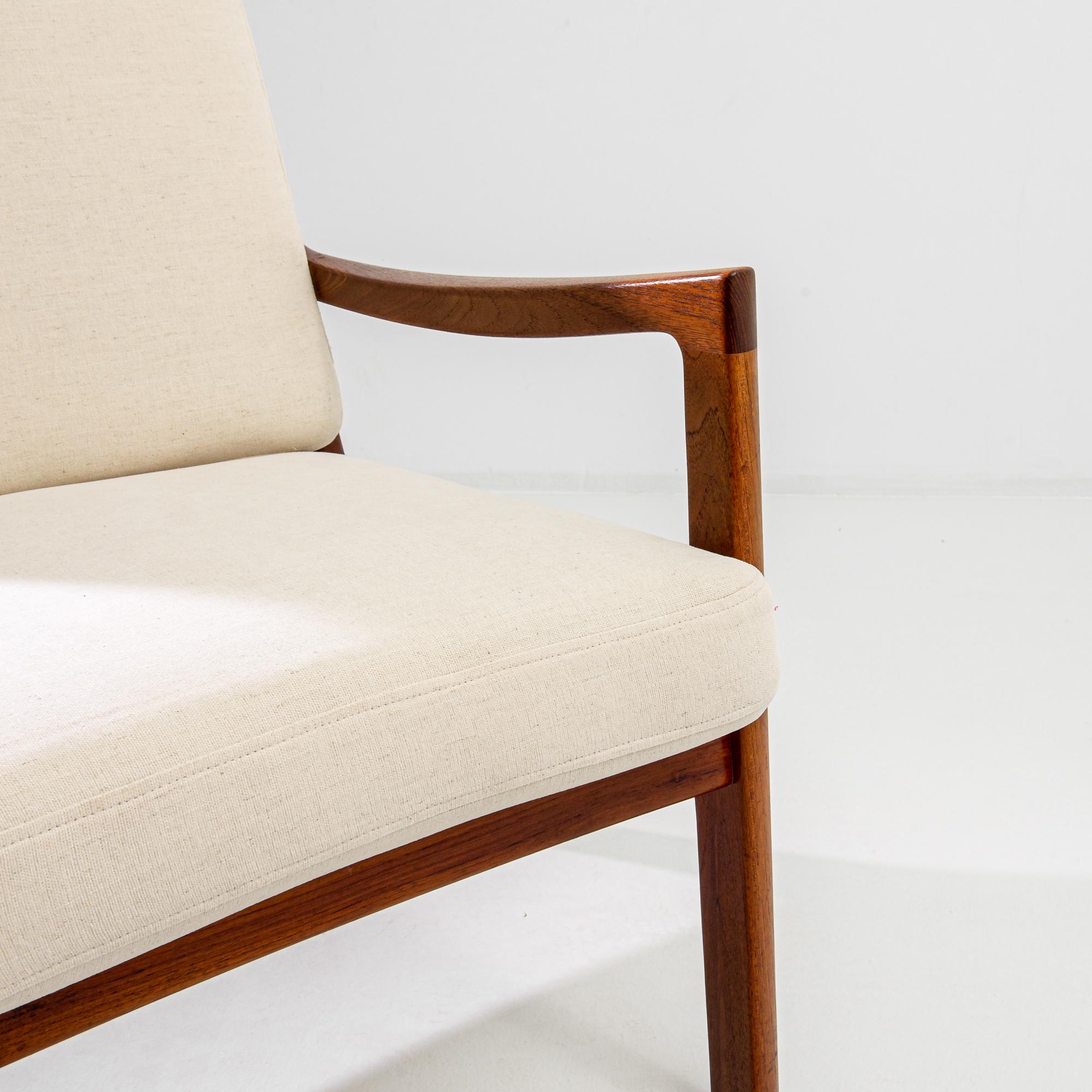 1960s Original Ole Wanscher Teak Upholstered Armchair For Sale 8