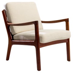 1960s Original Ole Wanscher Teak Upholstered Armchair