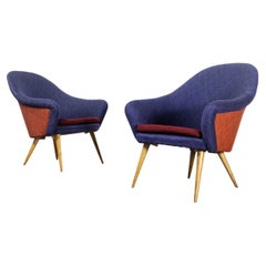 1960's Original Pair of Shell Armchairs, Produced by Ton