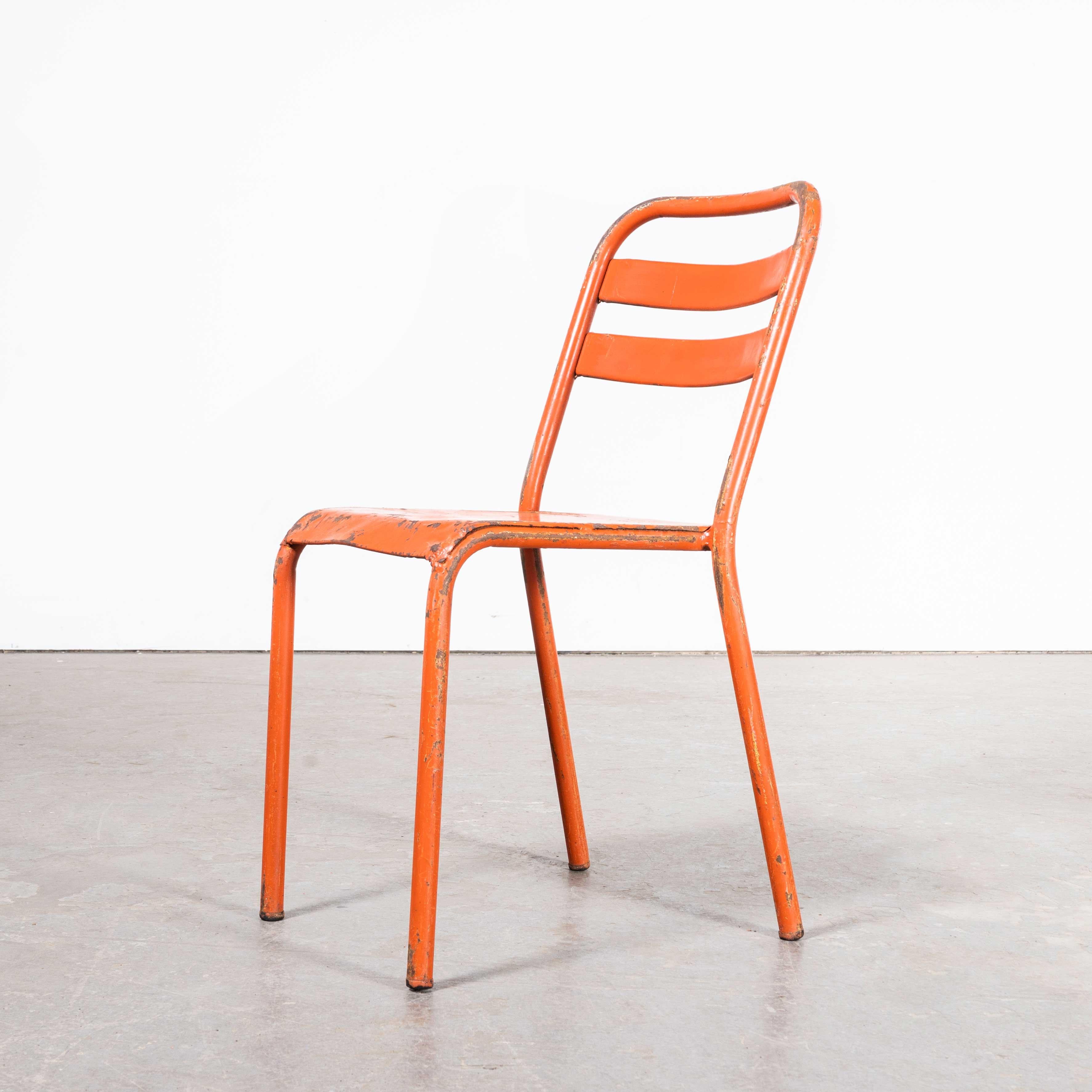 orange metal chairs