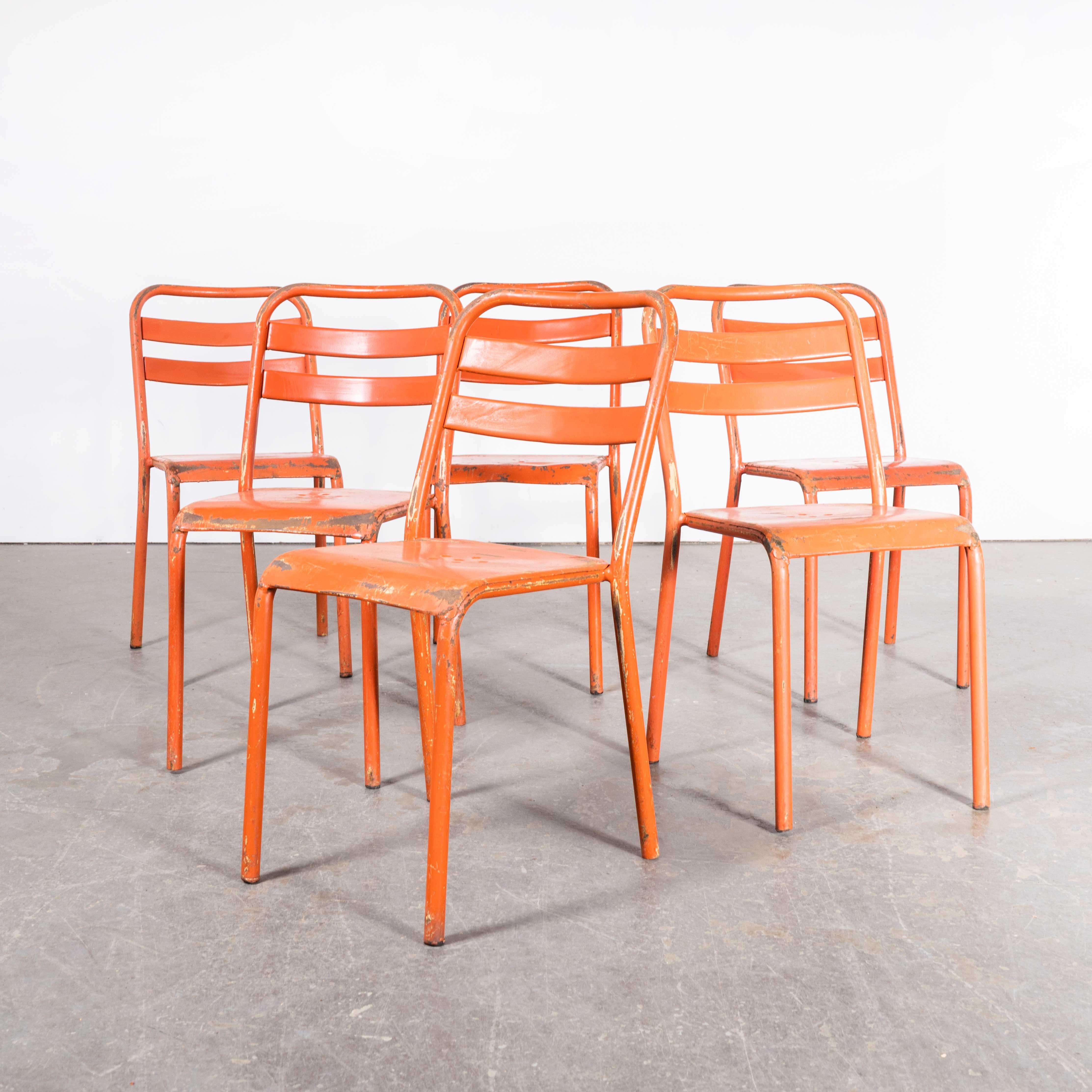 orange metal outdoor chair