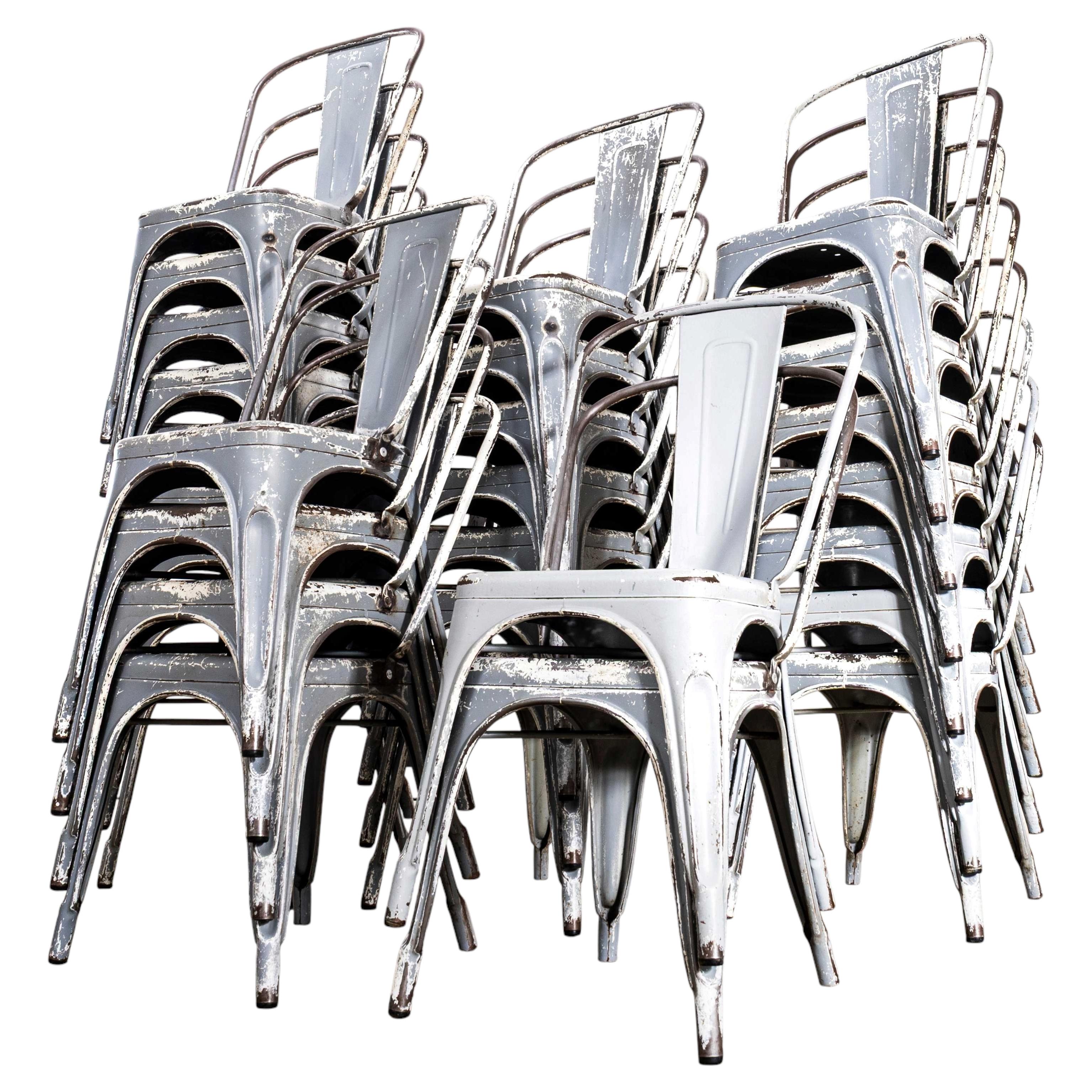 1960’s Original Tolix Model A Dining Outdoor Chairs - Grey