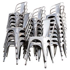 1960’s Original Tolix Model A Dining Outdoor Chairs - Grey