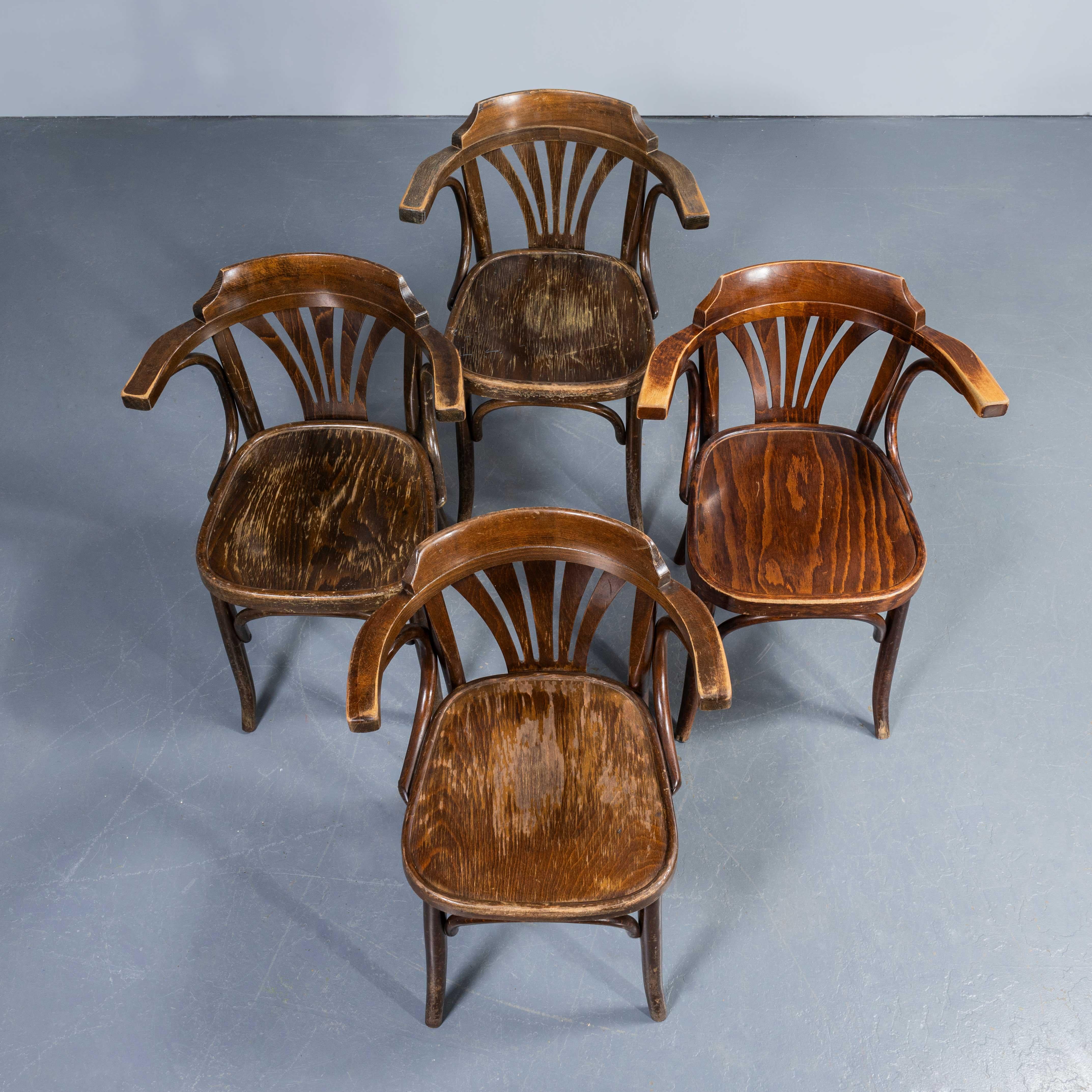 1960's Original Vintage Sillones de Comedor - Respaldo Abanico - Gran Cantidad Disponible Madera curvada