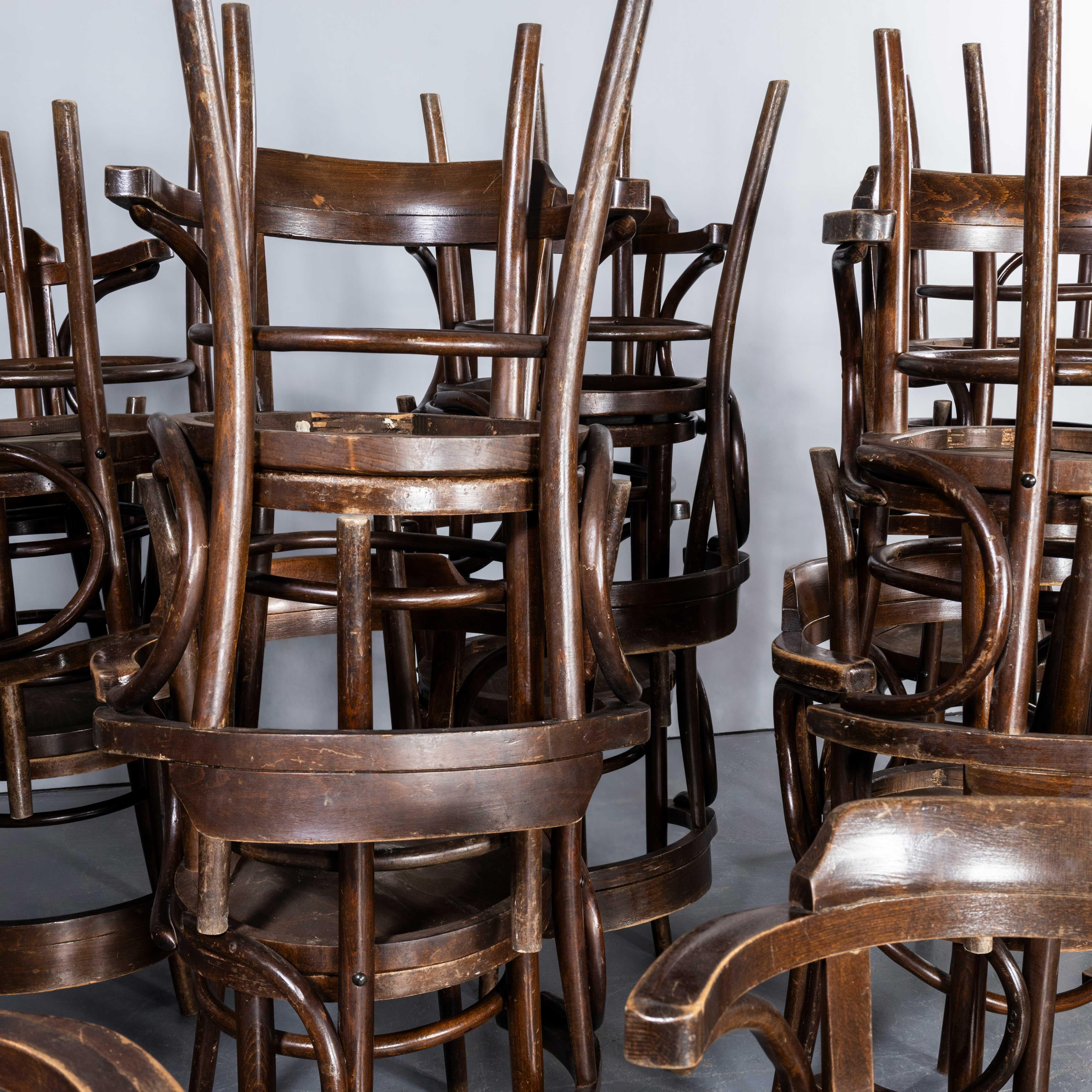 French 1960's Original Vintage Dining Armchairs - Open Back - Large Quantity Available For Sale