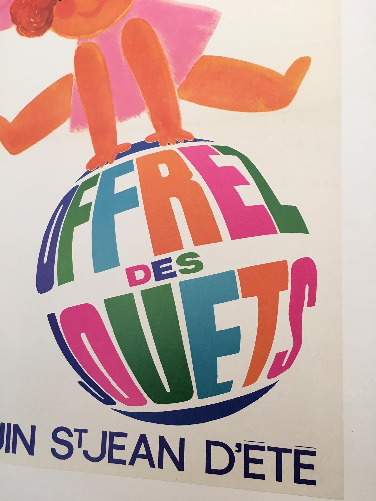 International Style 1960s Original Vintage French Poster, 'Fete Des Enfants' by Raoul Eric Castel