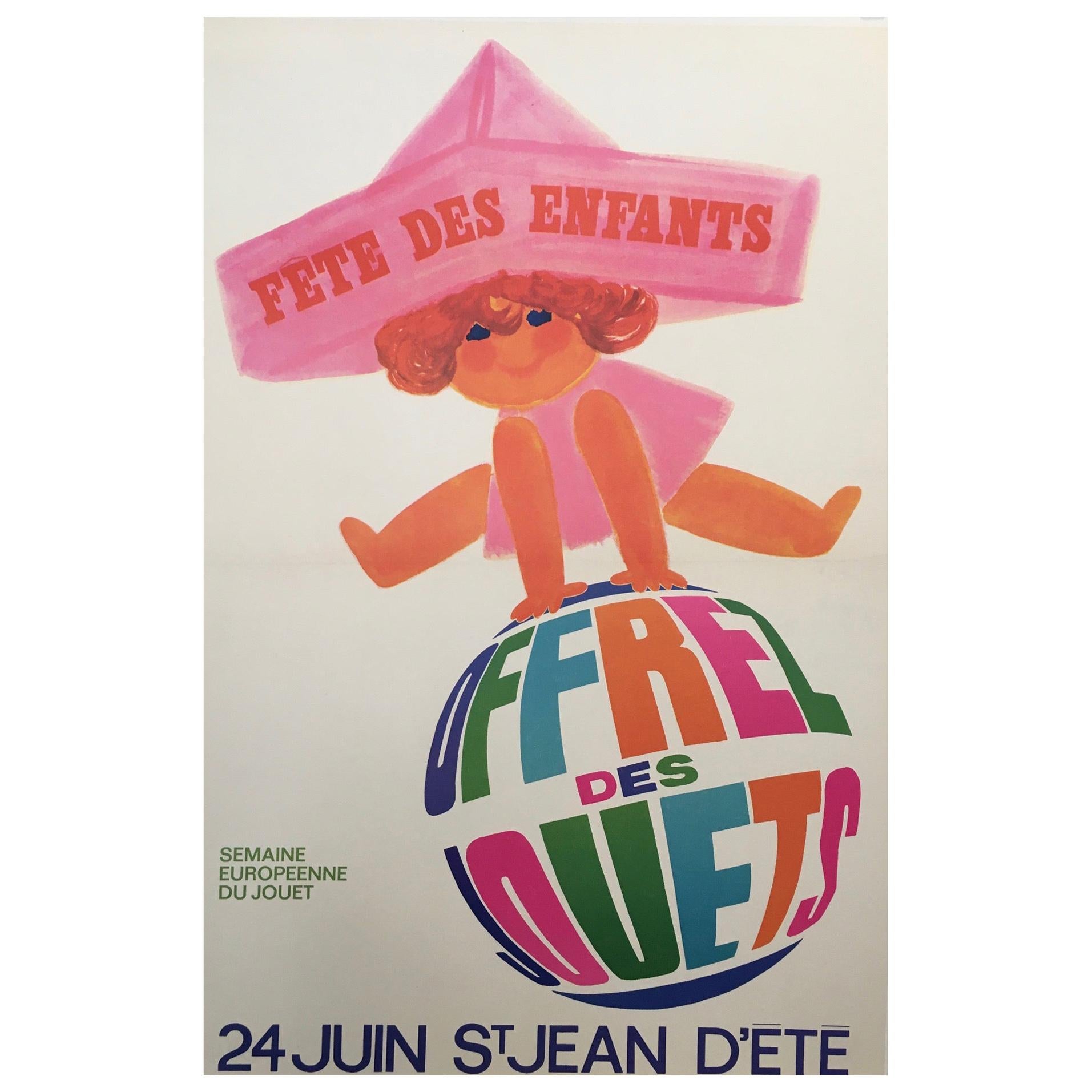 1960s Original Vintage French Poster, 'Fete Des Enfants' by Raoul Eric Castel