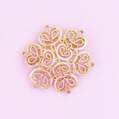 1960s Ornate Gilded Abstract Floral Brooch With Braided Texture By Crown Trifari