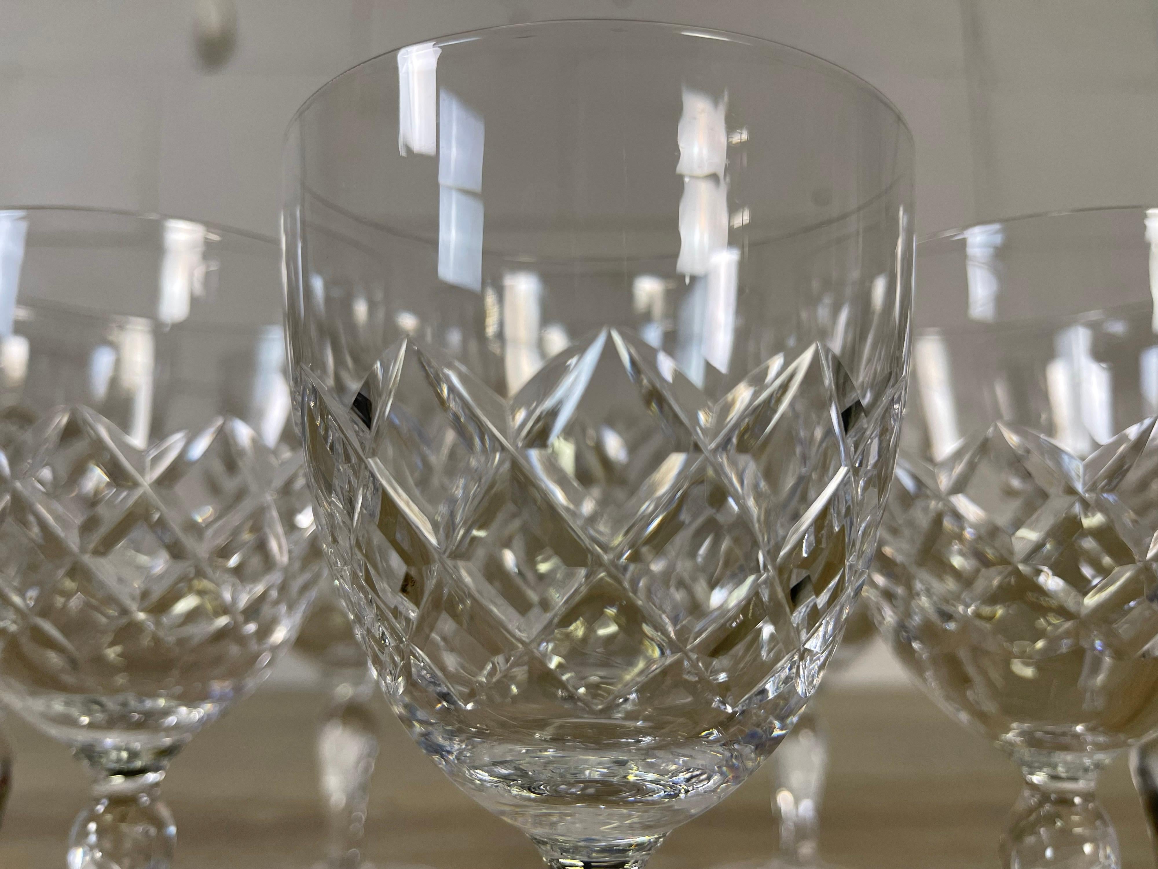 Swedish 1960s Orrefors Sweden Karolina Glass Stems, Set of 8 For Sale