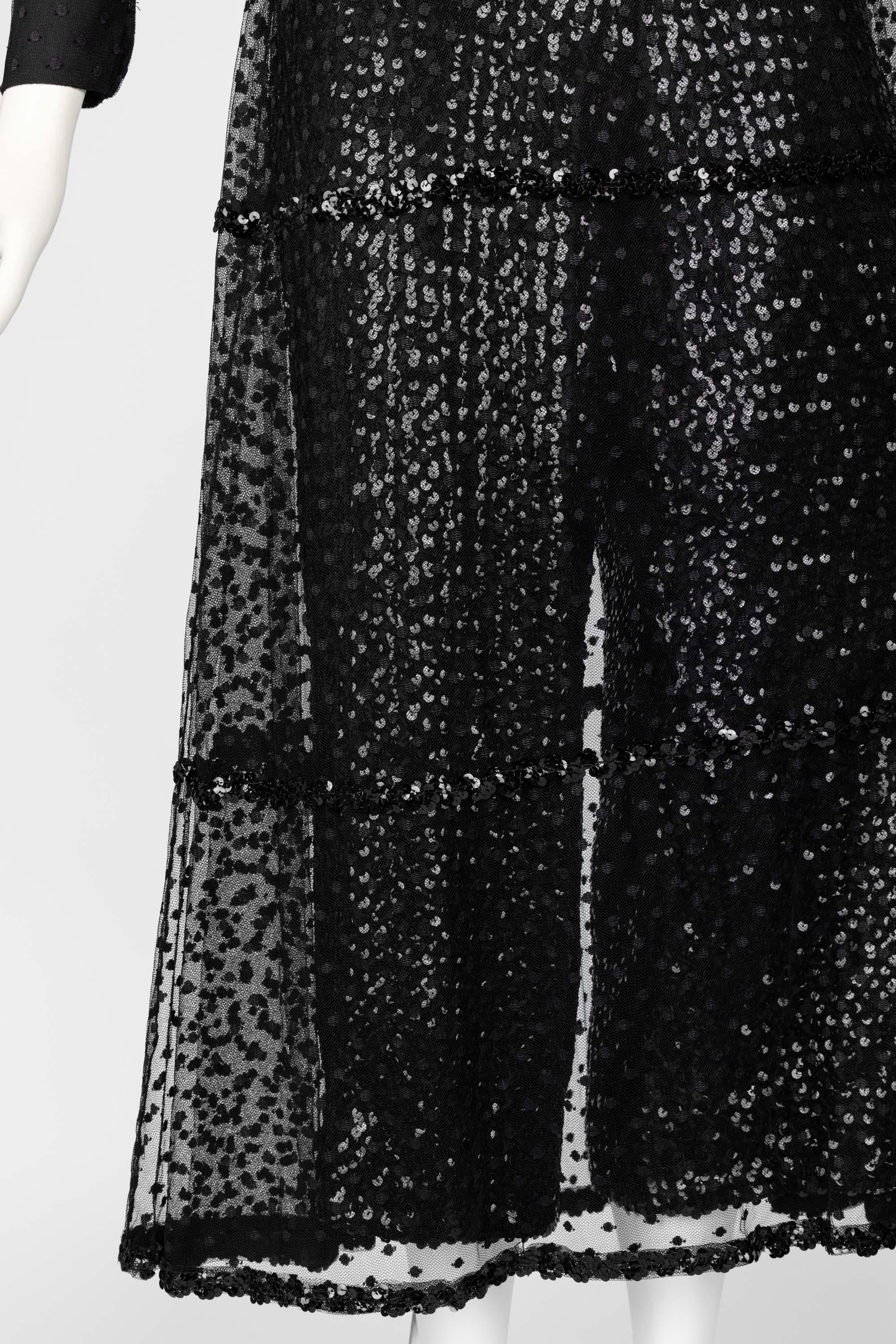 1960s Oscar De La Renta Black Sequin Jumpsuit For Sale 4