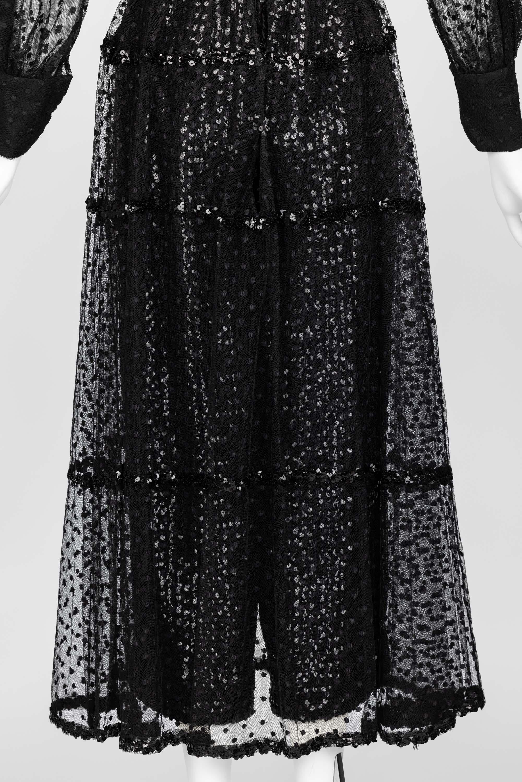1960s Oscar De La Renta Black Sequin Jumpsuit For Sale 5