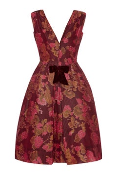 1960’s Oscar de la Renta for Elizabeth Arden Silk Taffeta Floral Dress