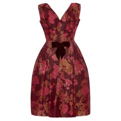 1960’s Oscar de la Renta for Elizabeth Arden Silk Taffeta Floral Dress