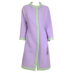 1960s Oscar de la Renta for Jane Derby Vintage Purple & Green Wool Coat