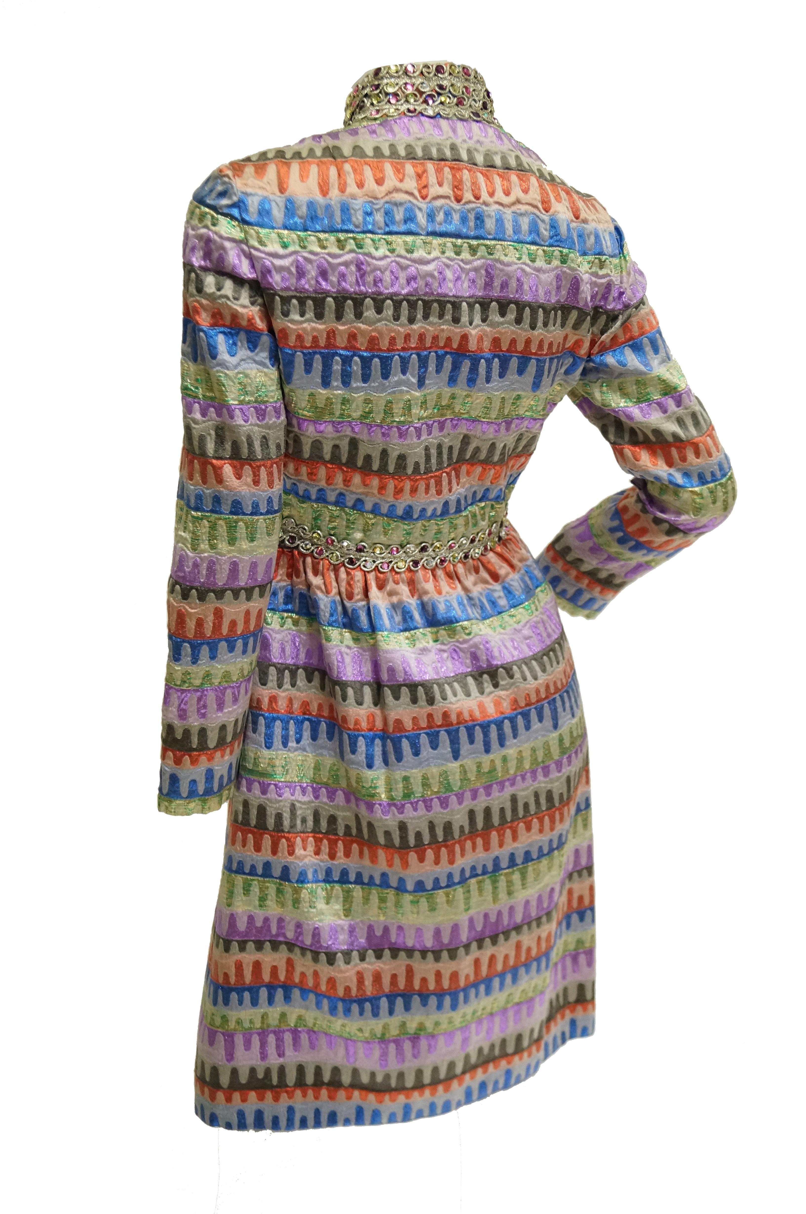 oscar de la renta rainbow dress