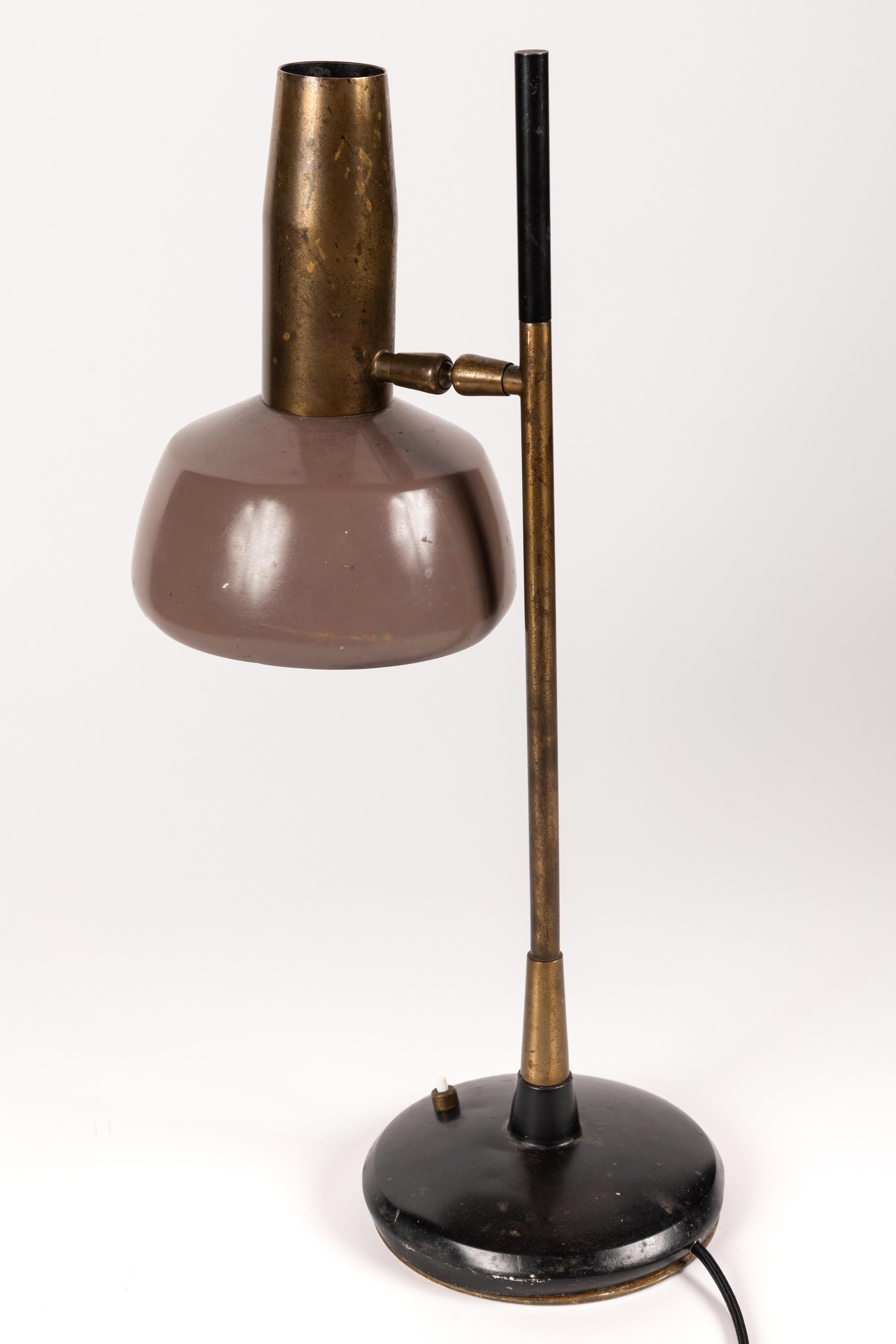 Aluminum 1960s Oscar Torlasco Table Lamp for Lumi