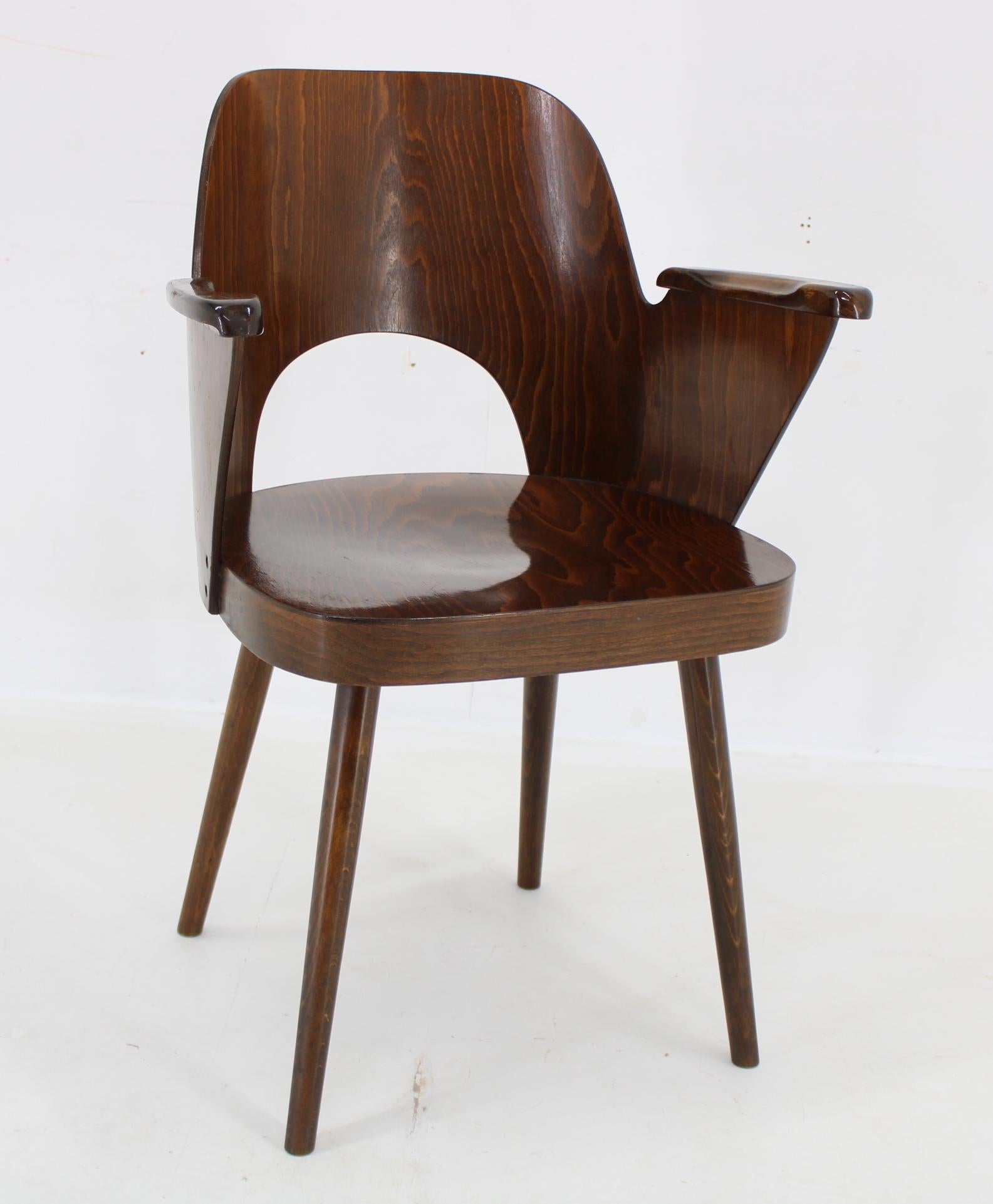 Beech 1960s Oswald Haerdtl Chair by TON Czechoslovakia For Sale