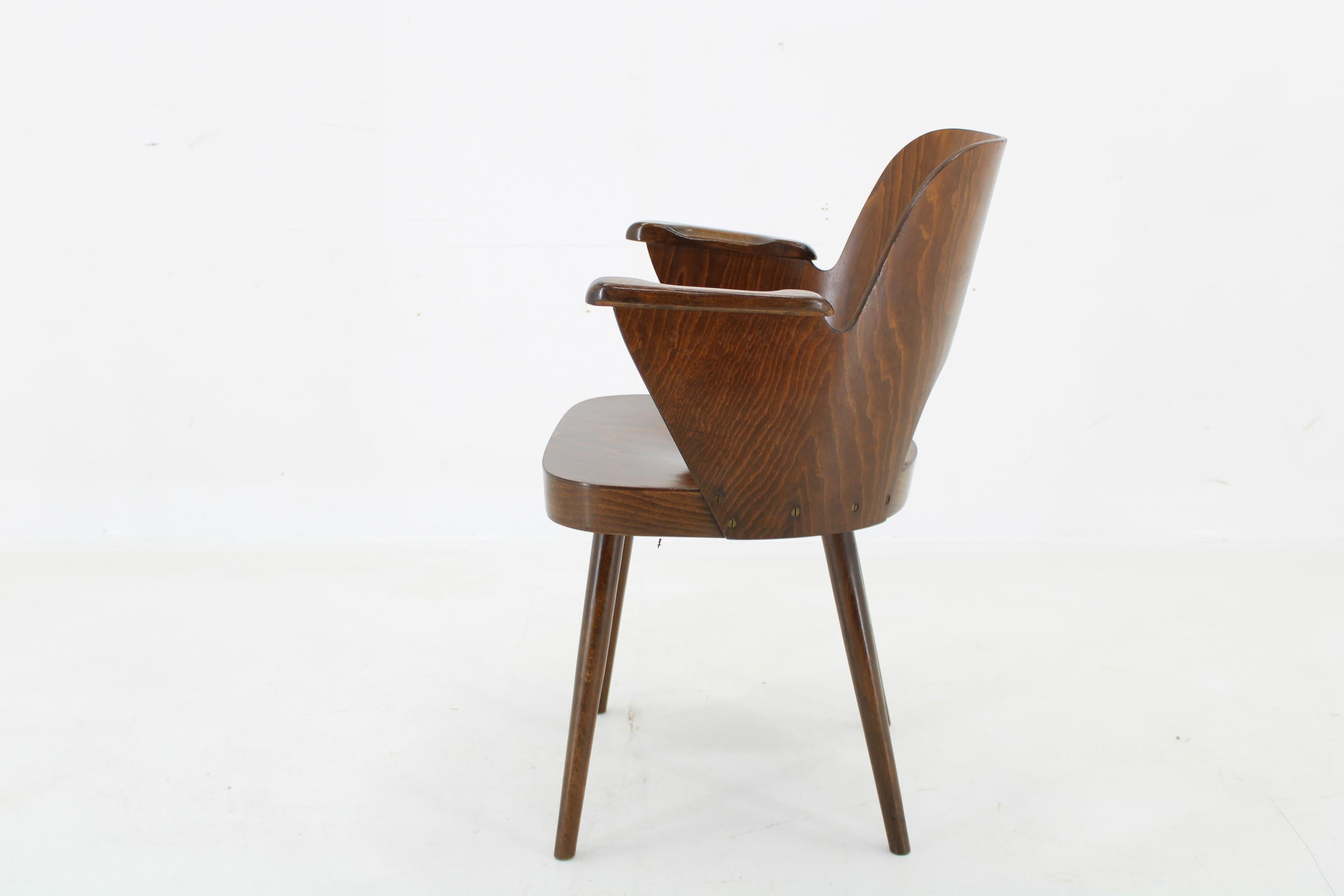 Mid-Century Modern 1960s Oswald Haerdtl Chair by TON Czechoslovakia, Up to 12 pieces For Sale