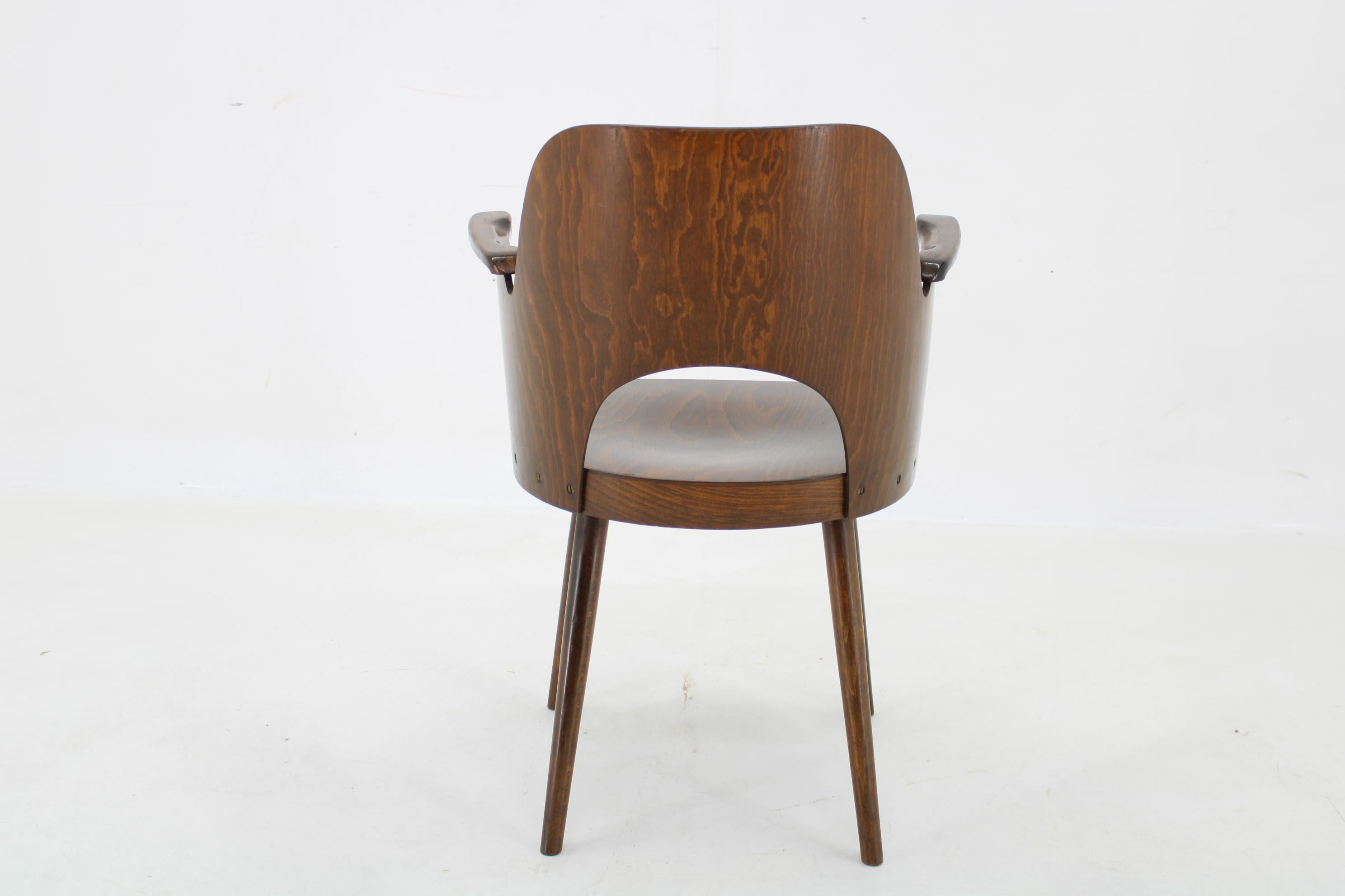 Stained 1960s Oswald Haerdtl Chair by TON Czechoslovakia, Up to 12 pieces