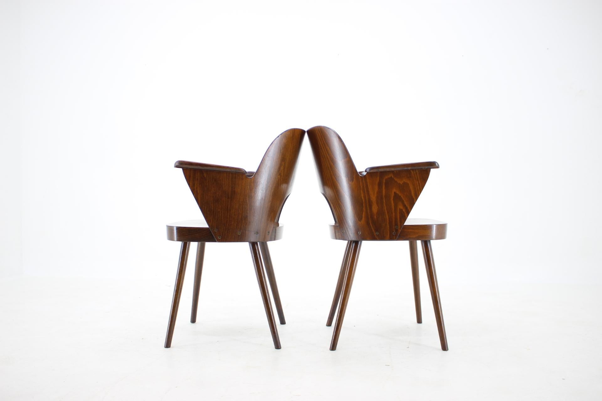 1960s Oswald Haerdtl Set of Four Beech Dining Chairs, Czechoslovakia 2