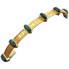 1960s Otto Hahn German Mid-Century Modernist Tourmaline Gold Bracelet 1960s Otto Hahn German Mid-Century Modernist Tourmaline Gold Bracelet