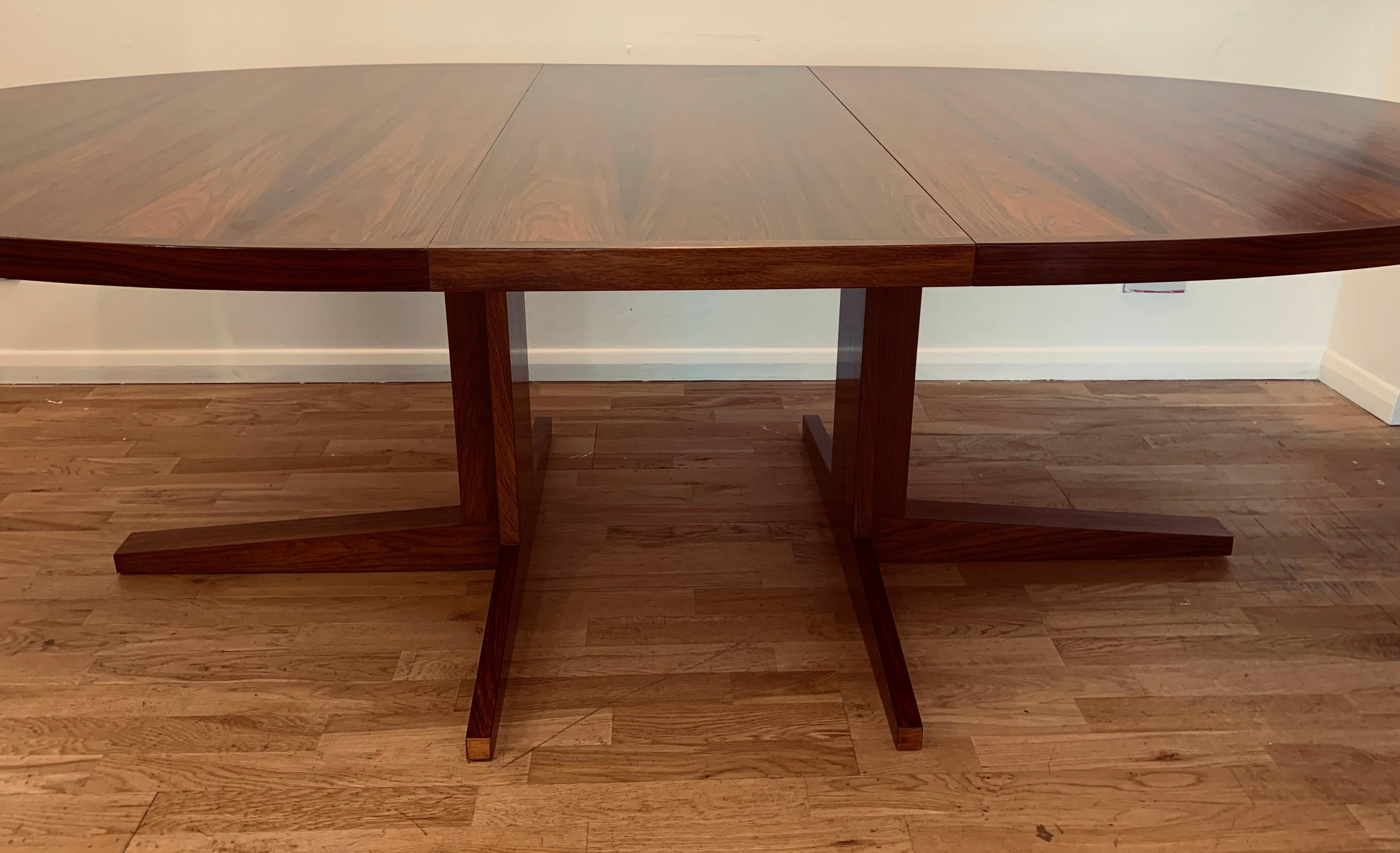 1960s Oval Extending John Mortensen Heltborg Rosewood Dining Table Model HM55 7