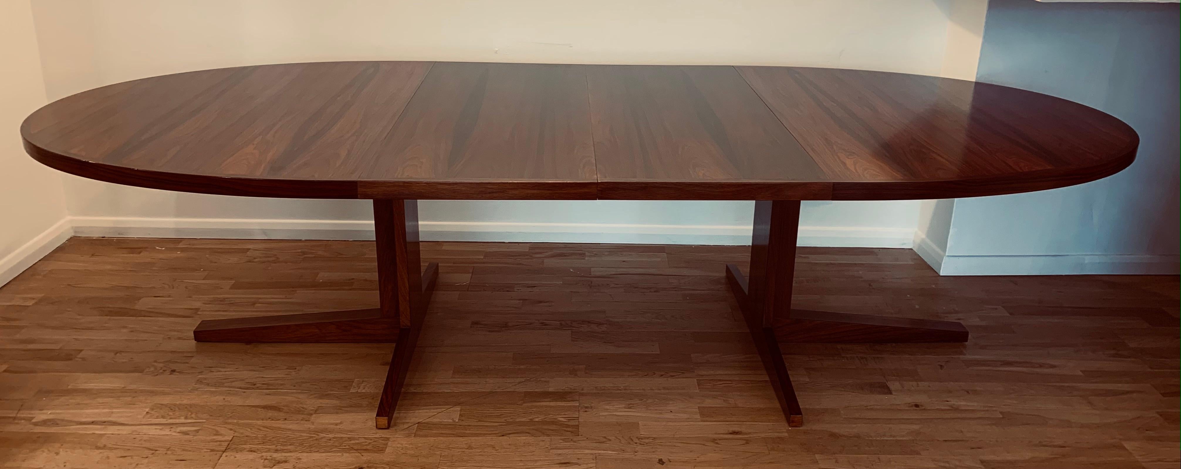 1960s Oval Extending John Mortensen Heltborg Rosewood Dining Table Model HM55 8