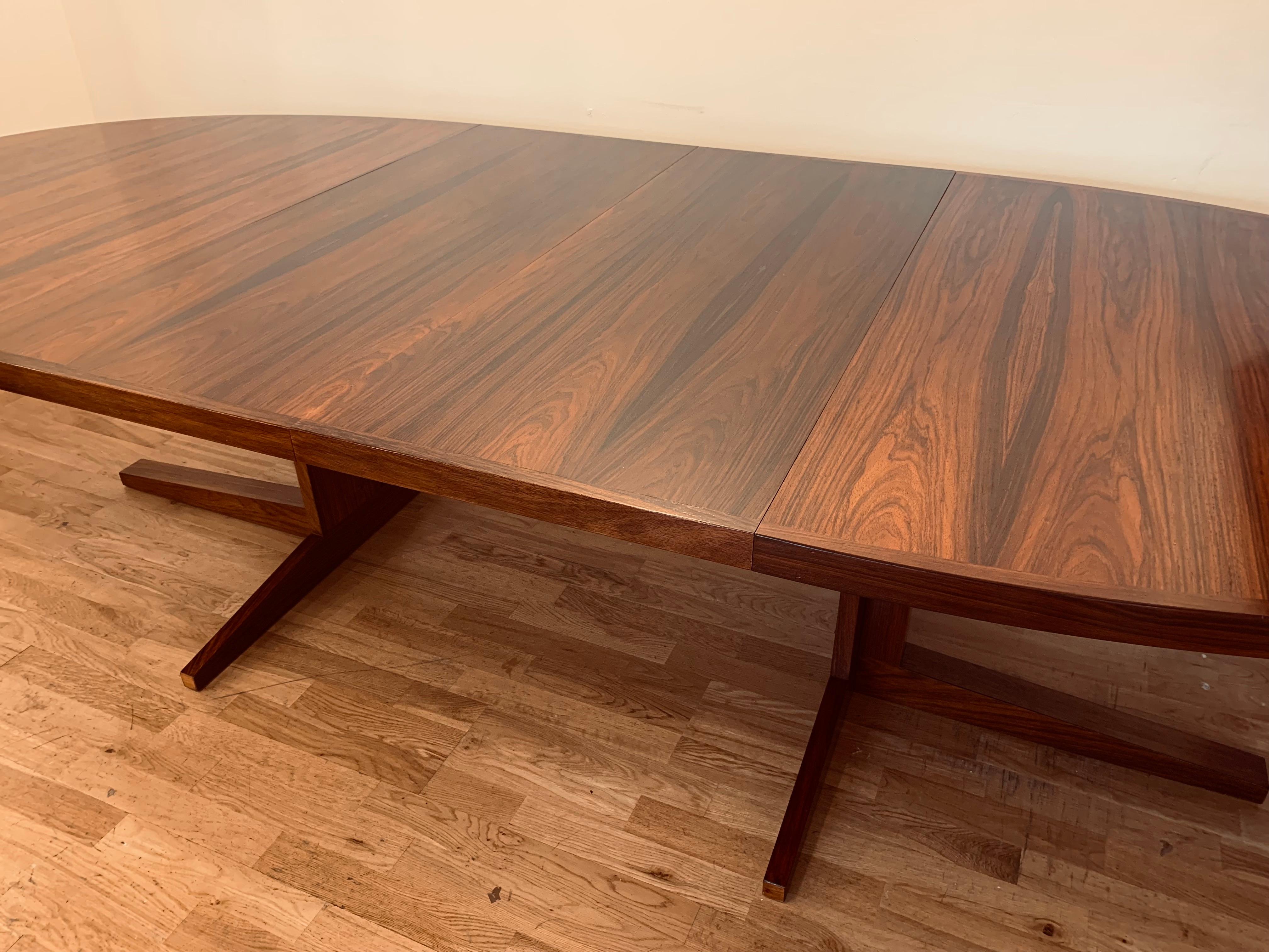 1960s Oval Extending John Mortensen Heltborg Rosewood Dining Table Model HM55 9