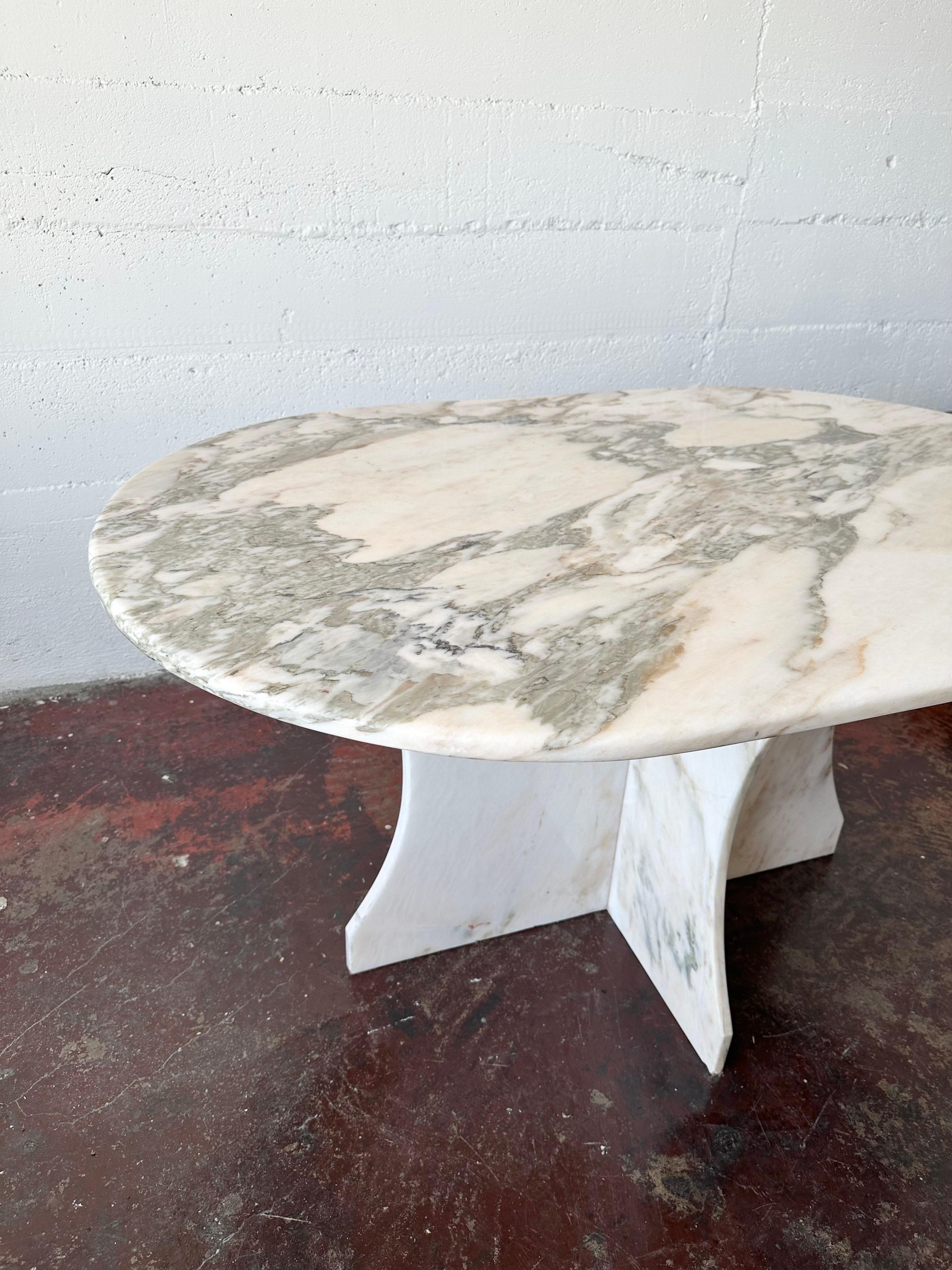 1960s Oval Italian Marble Dining Table For Sale 2