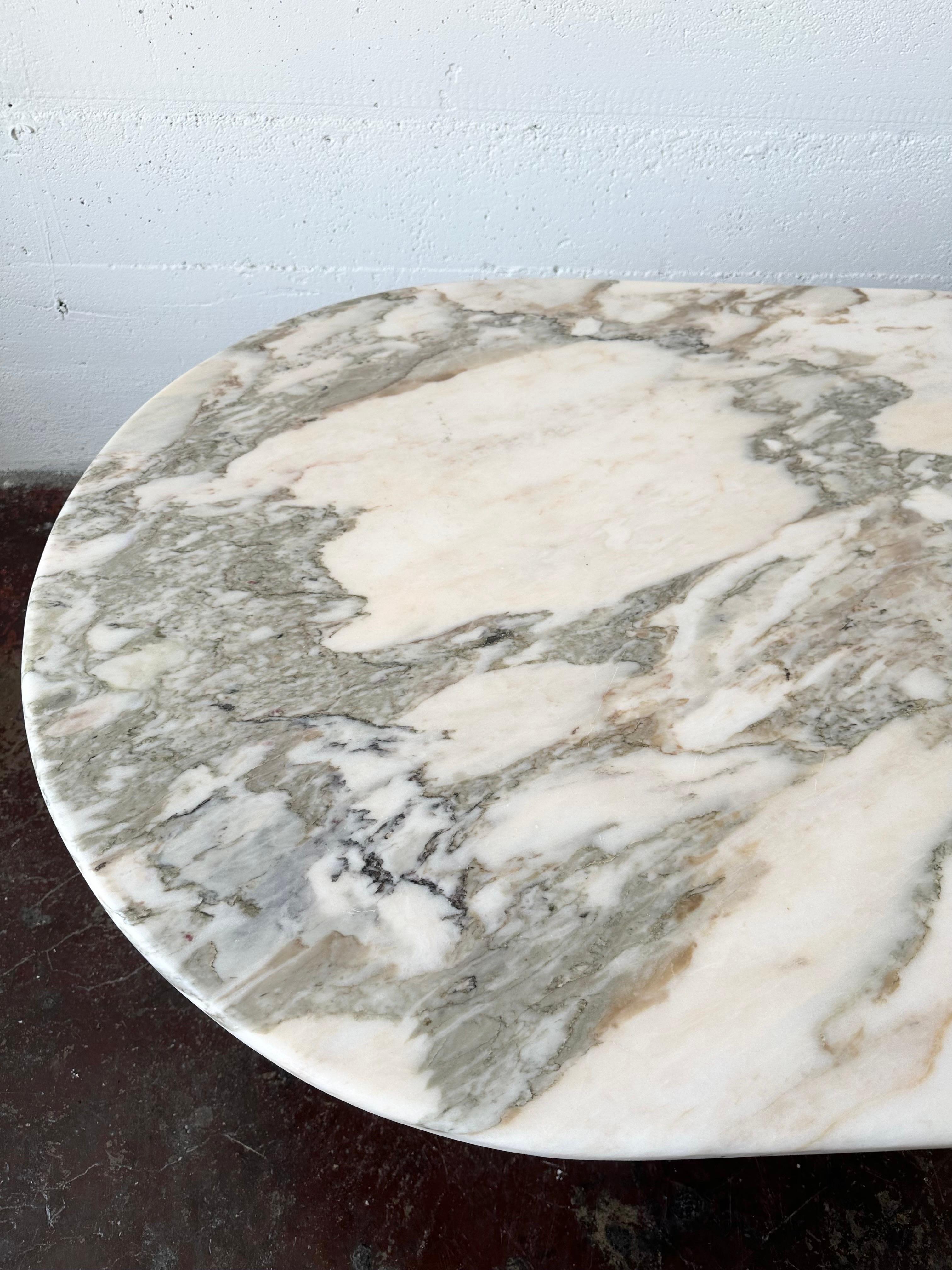 1960s Oval Italian Marble Dining Table For Sale 4