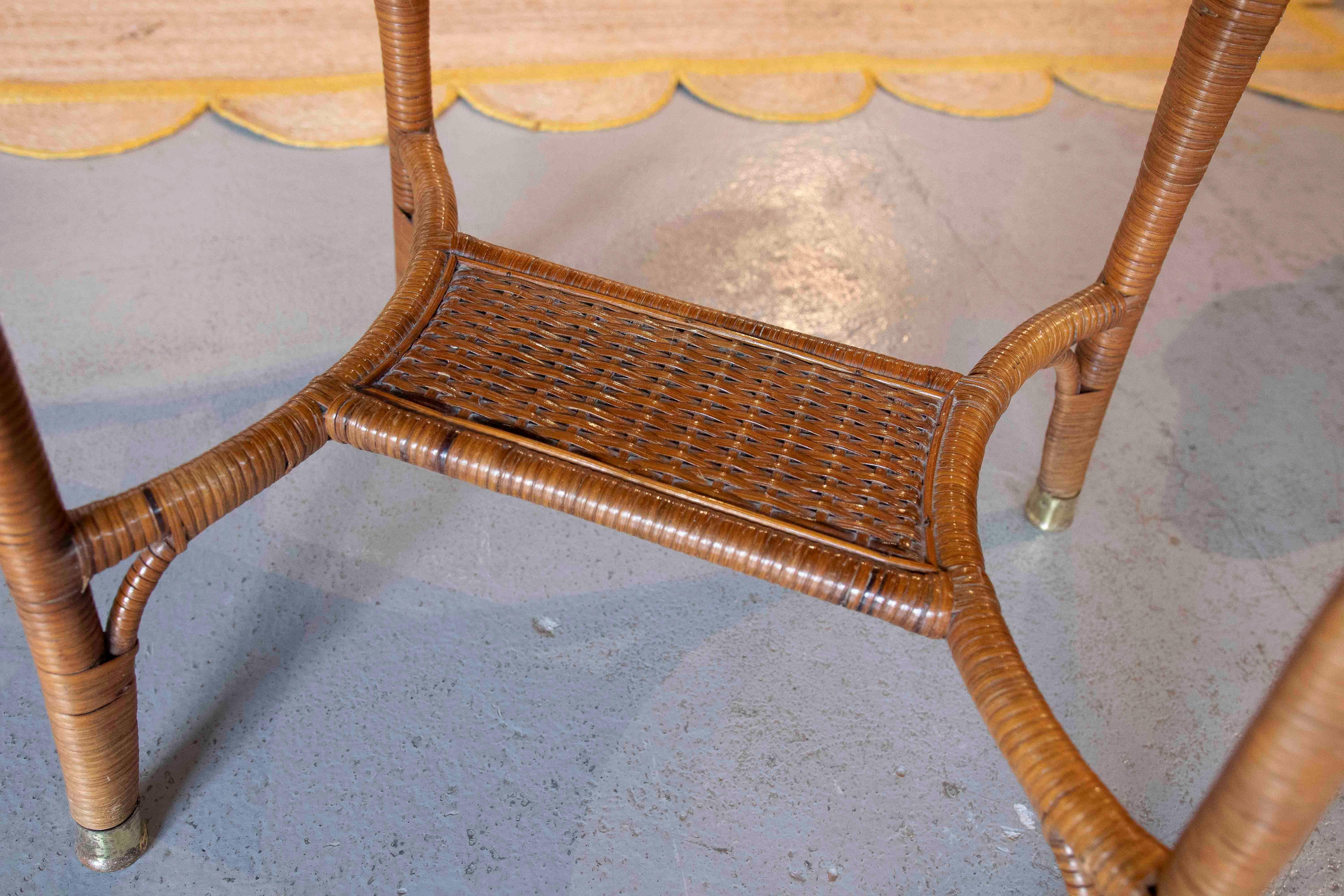 1960s Oval Wicker Side Table from the House “Manufacture Parisienne” 6