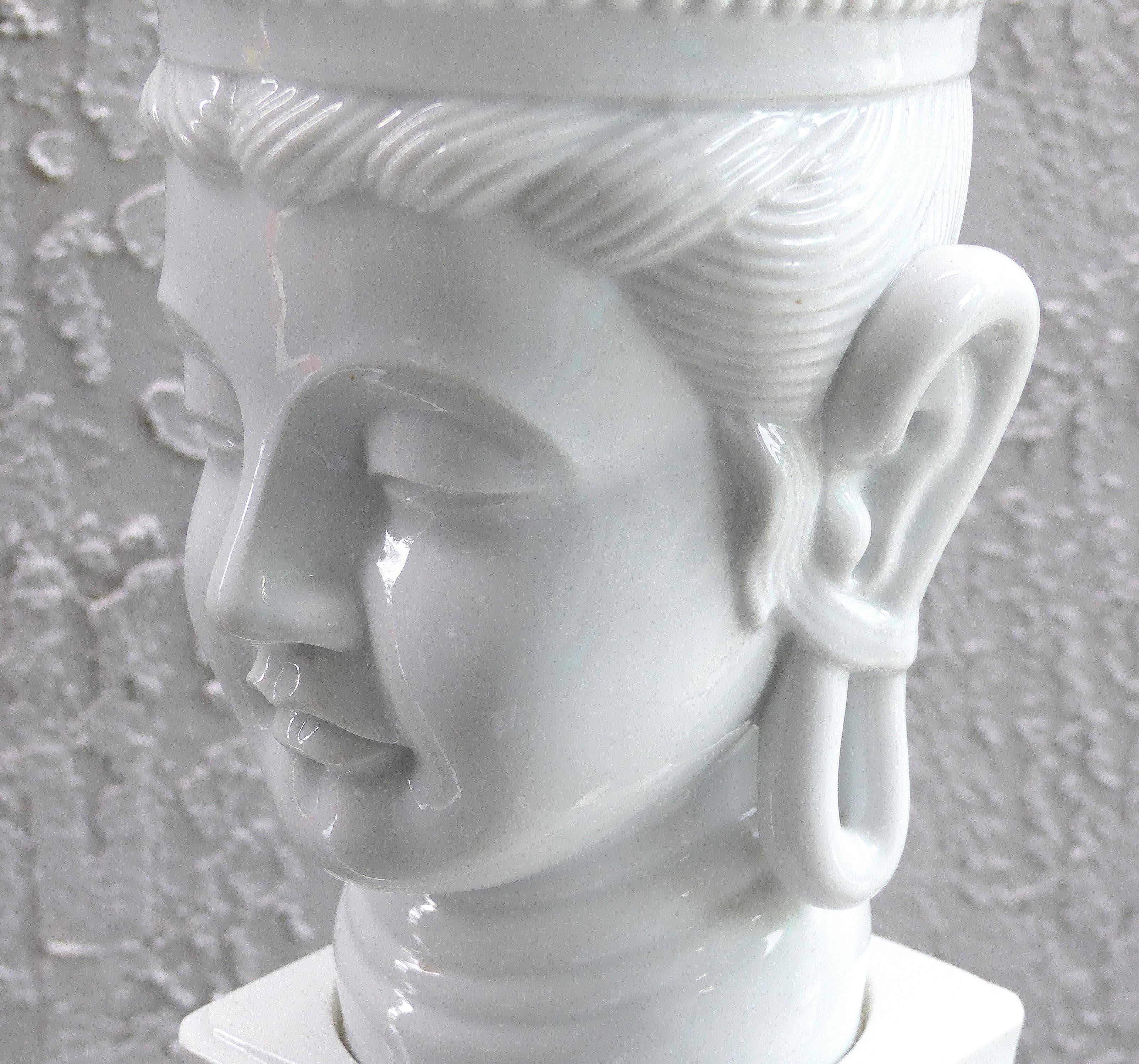 Mid-20th Century 1960s Overscale Blanc de Chine Buddha Table Lamp