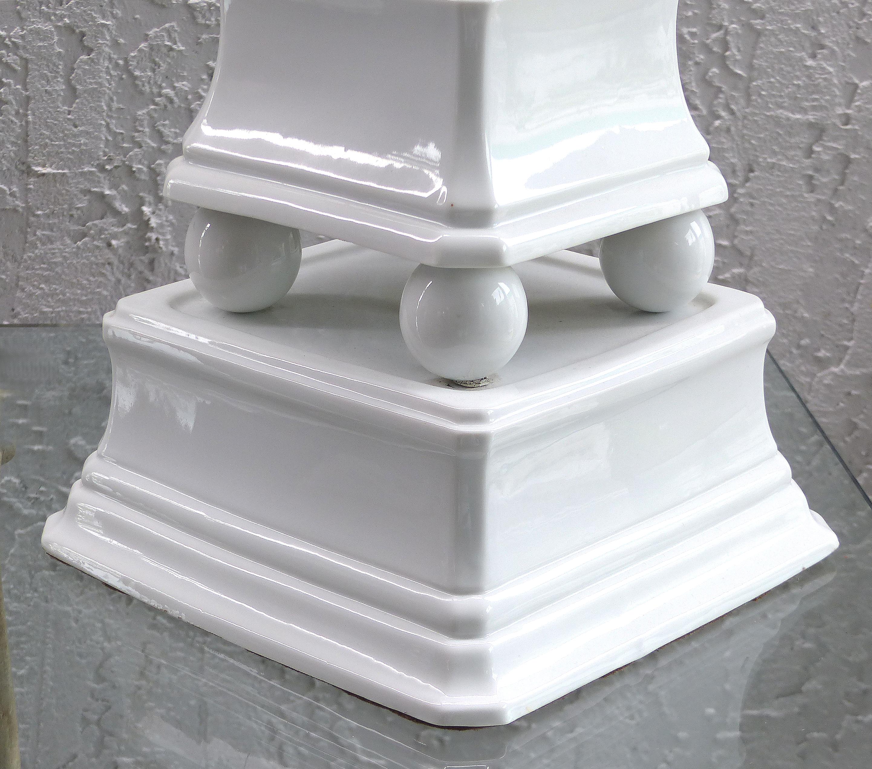 Porcelain 1960s Overscale Blanc de Chine Buddha Table Lamp