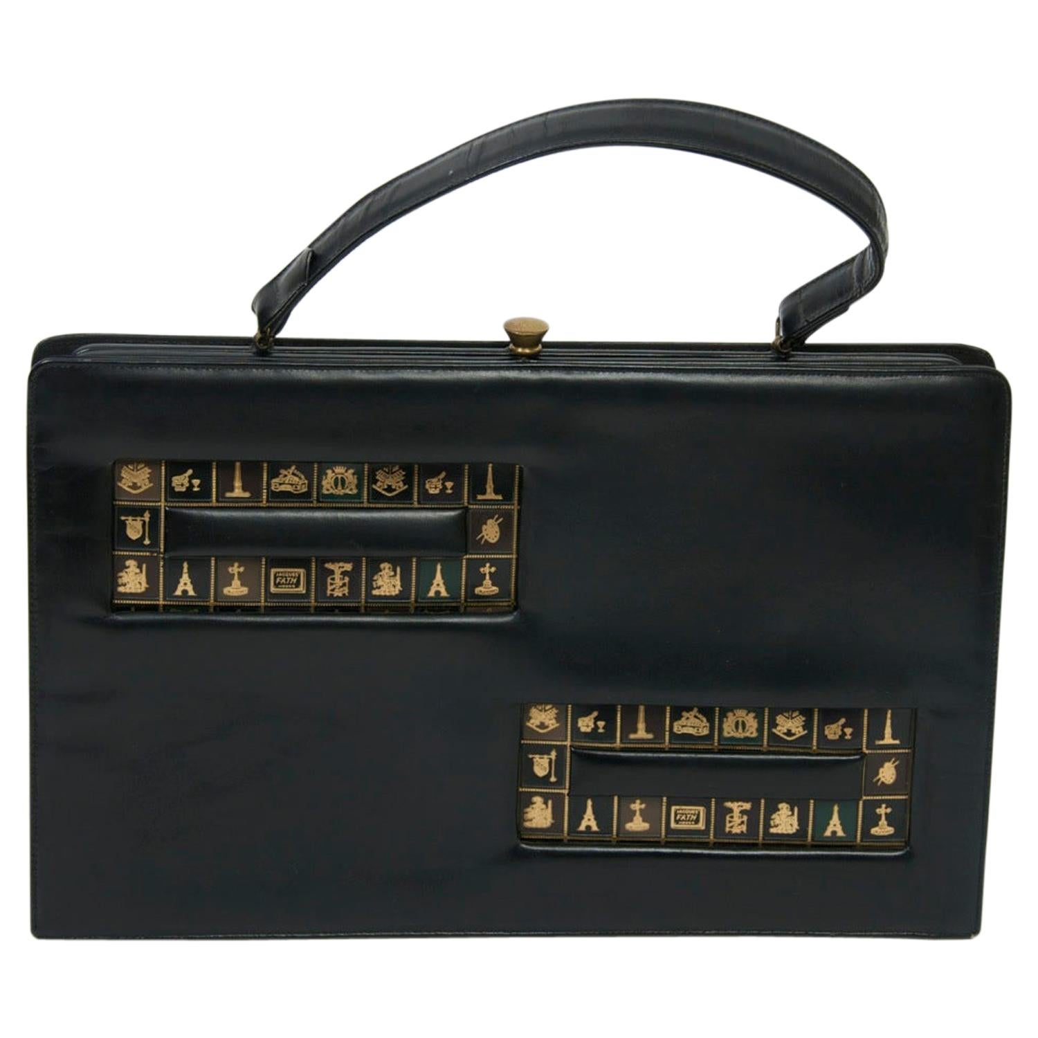 1960s Oversized Handbag with Paris Theme