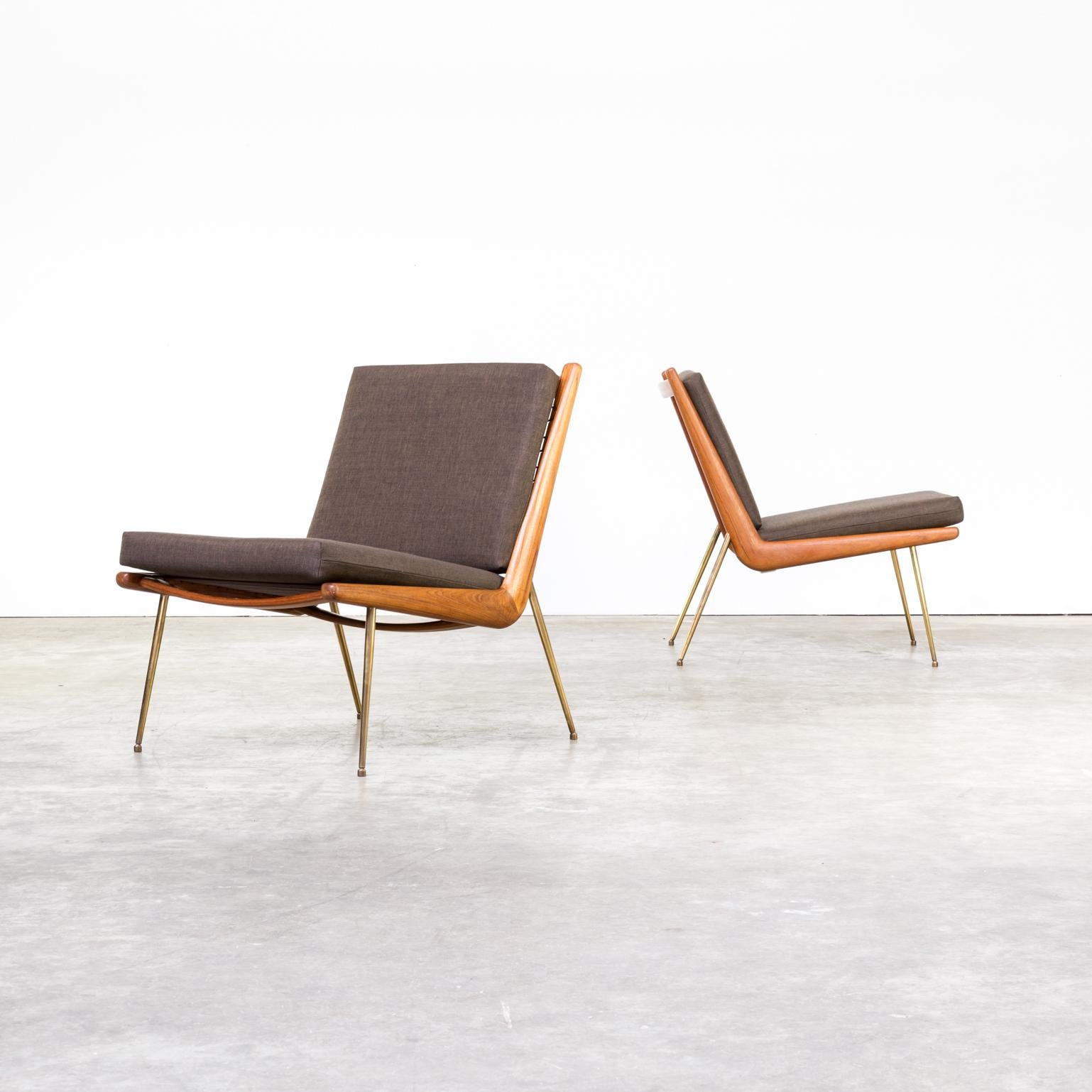 1960s Peter Hvidt and Orla Mølgaard-Nielsen ‘Boomerang’ chair FD 135 for France & Son, set of two.