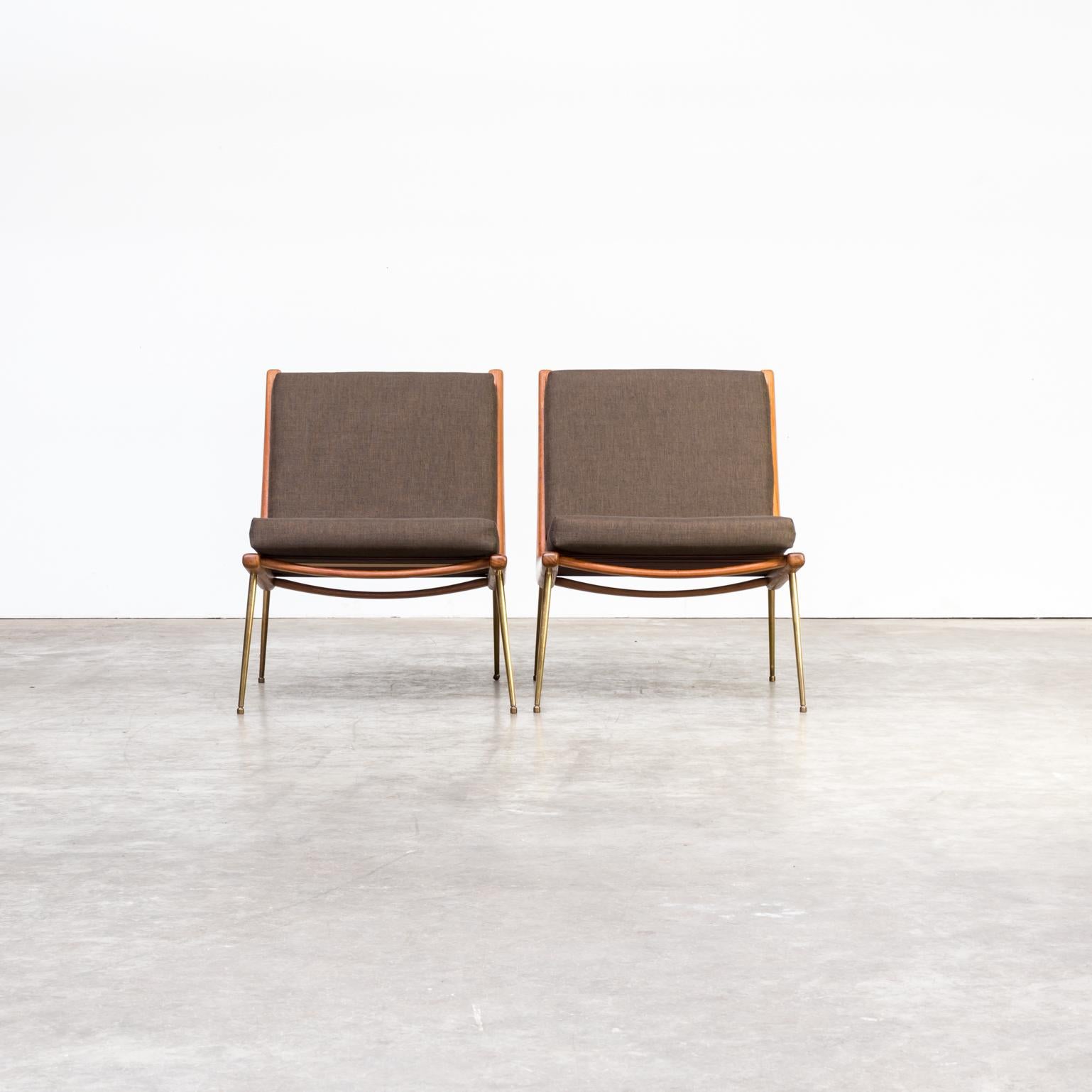 Brass 1960s P. Hvidt and O. Mølgaard-Nielsen ‘Boomerang’ Chair FD 135 for France & Son