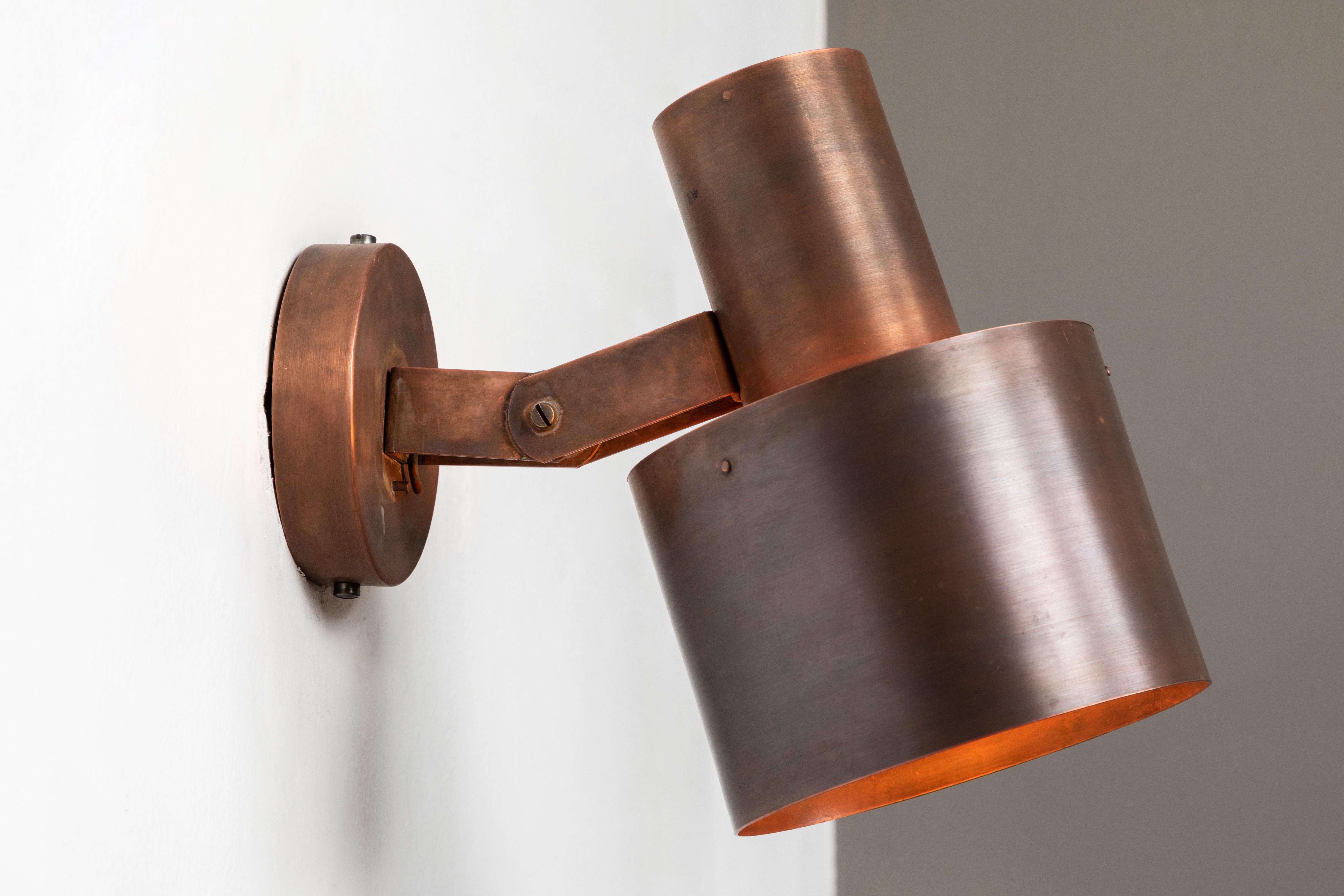 Finnish 1960s Paavo Tynell Copper Wall Lamps for Idman Oy
